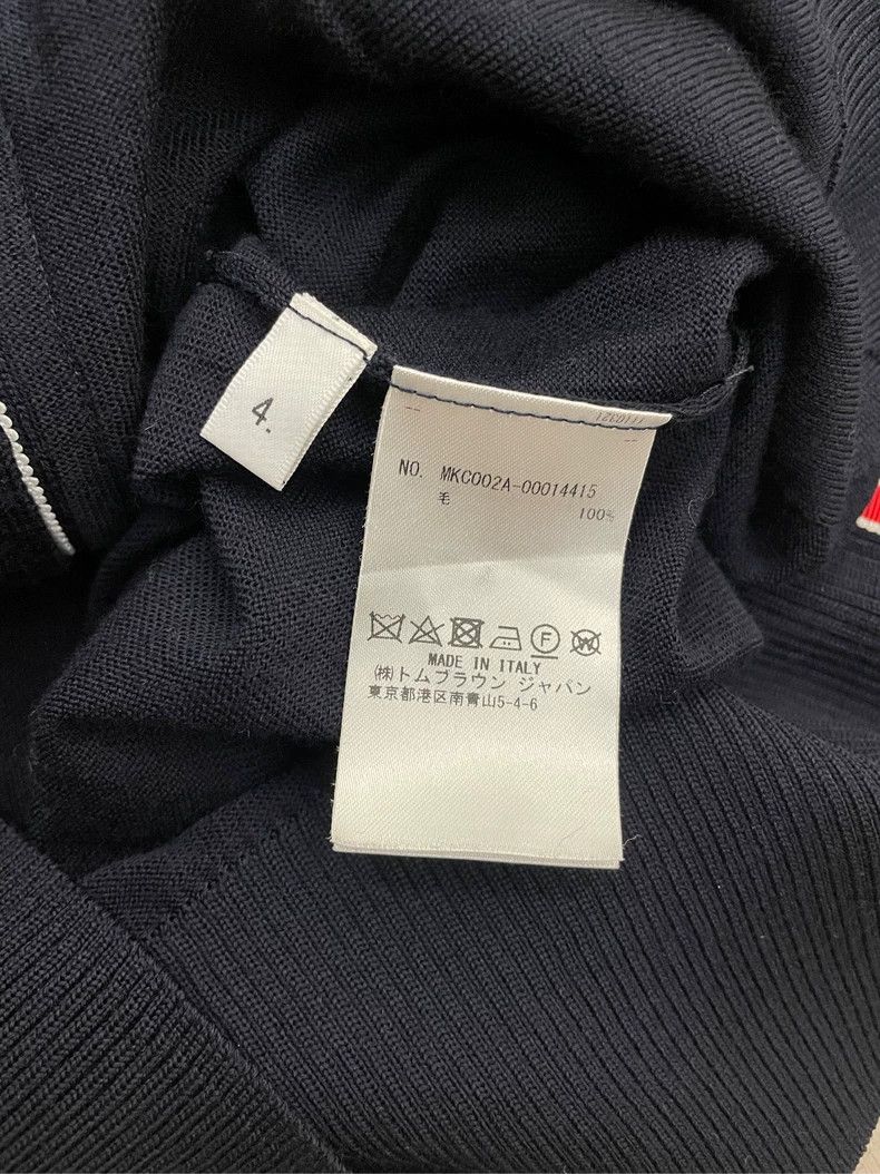Thom Browne Thom browne Dark blue four-striped wool knitted cardigan 25 Size US XL / EU 56 / 4 - 6 Thumbnail