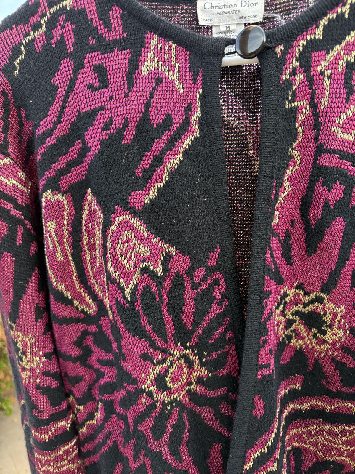 Dior Vintage Christian Dior Floral Cardigan from the 80s Size M / US 6-8 / IT 42-44 - 3 Thumbnail