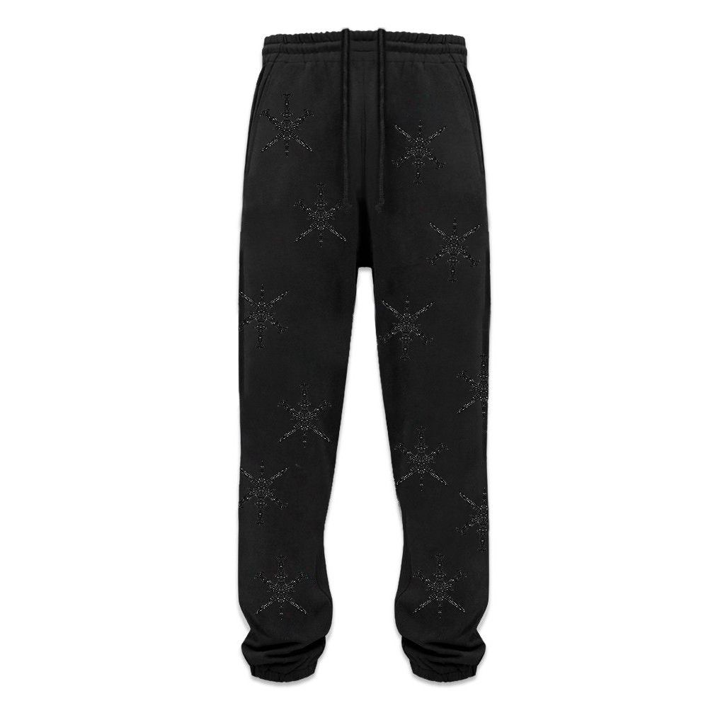 Unknown London Black Dagger Rhinestone Joggers Size US 28 / EU 44 - 1 Thumbnail
