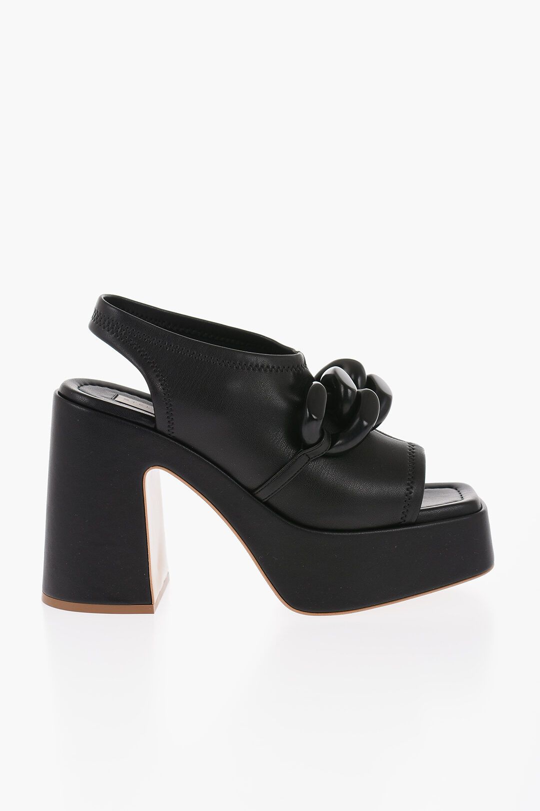 Stella McCartney og1mm0824 Open Toes Sabot Heel With Chain in Black Size US 9 / IT 39 - 1 Thumbnail