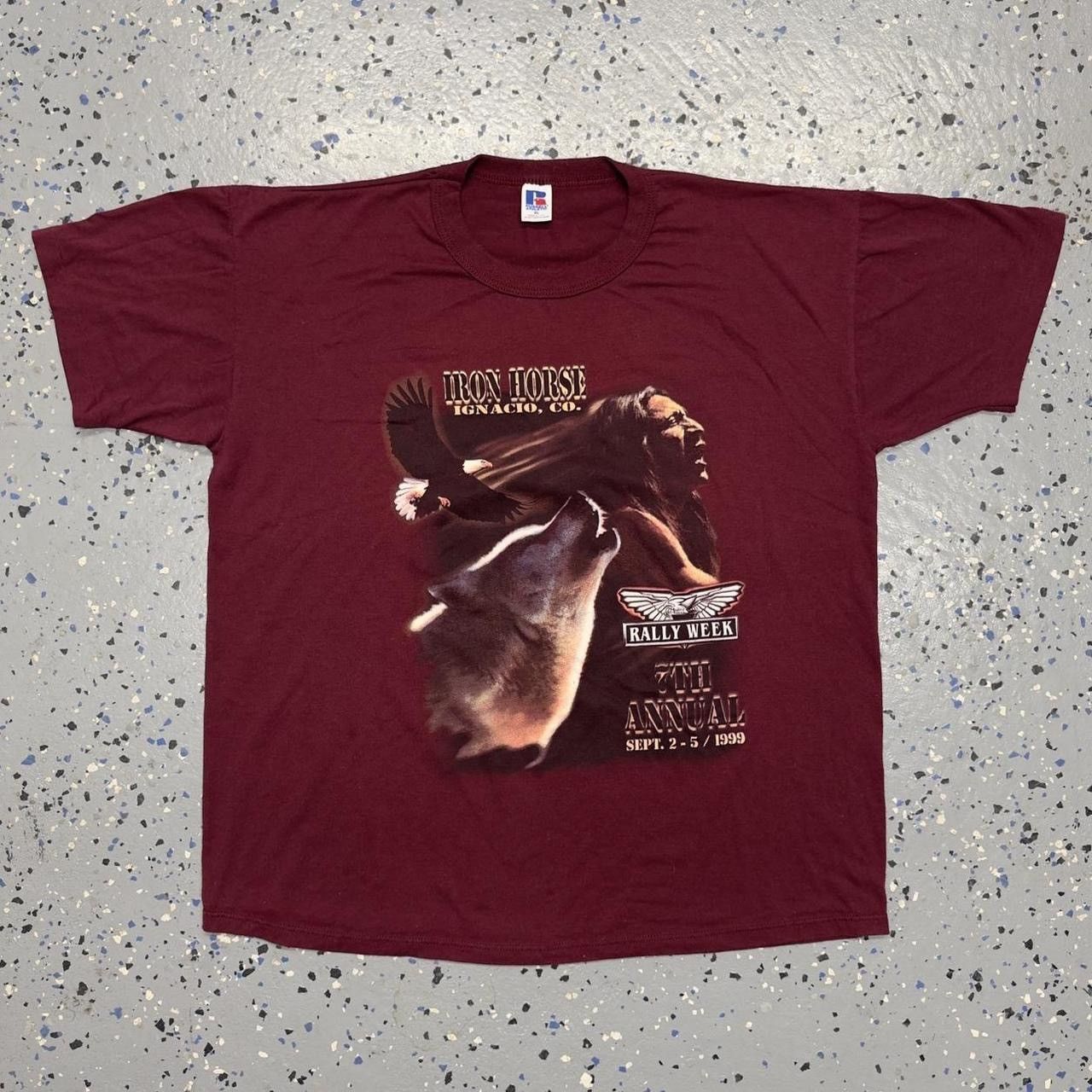 Russell Athletic × Vintage Vintage 90s Russell Athletic Iron Horse Rally Sturgis Shirt Size US XL / EU 56 / 4 - 1 Thumbnail