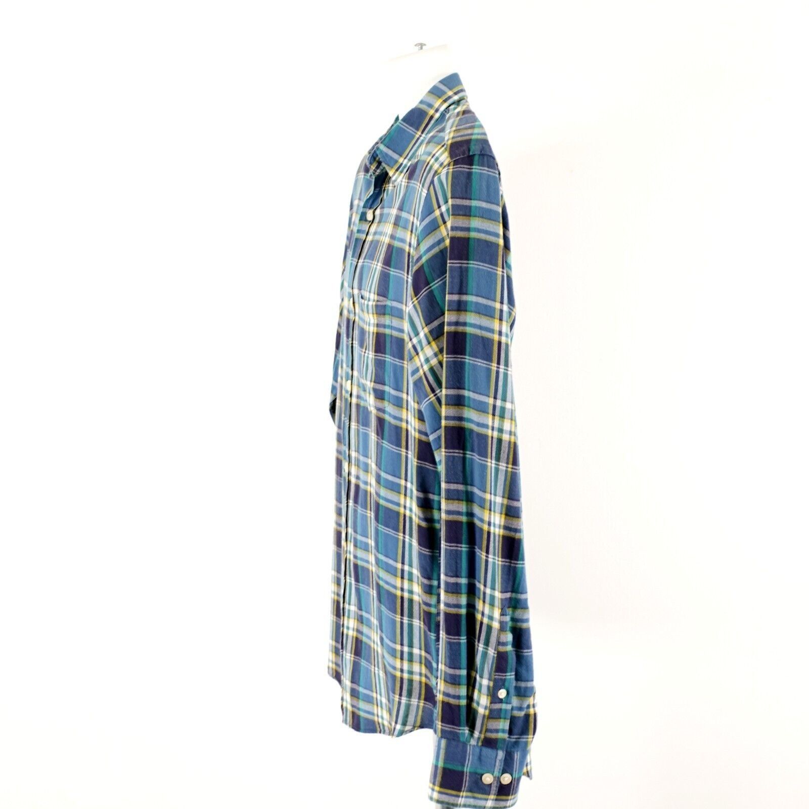 J.Crew J Crew Small Plaid Blue Yellow Green Flannel Tailored Fit Co Size US S / EU 44-46 / 1 - 6 Thumbnail