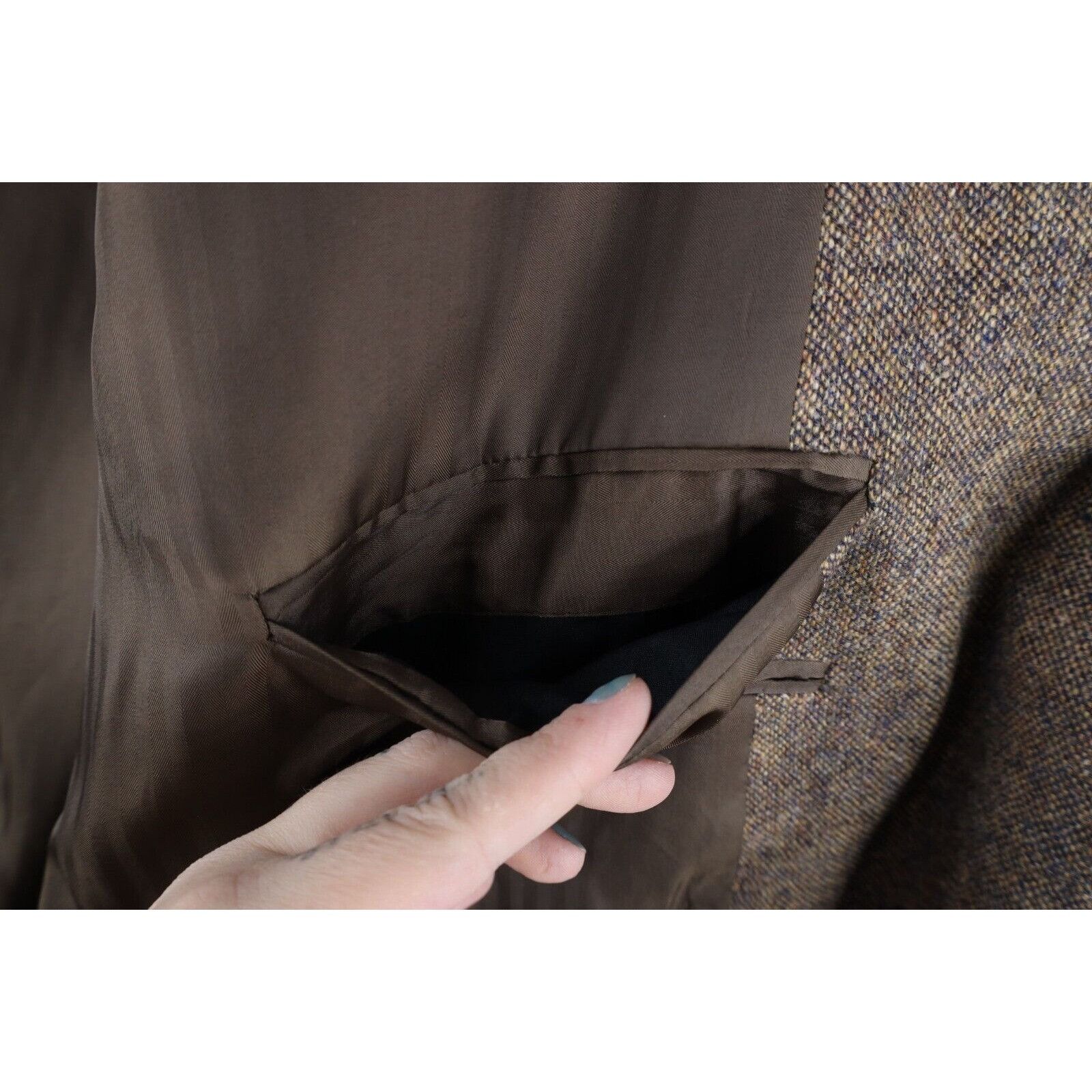 Vintage Vintage 90s Streetwear Wool Tweed 2 Button Suit Coat Jacket Size US L / EU 52-54 / 3 - 12 Thumbnail