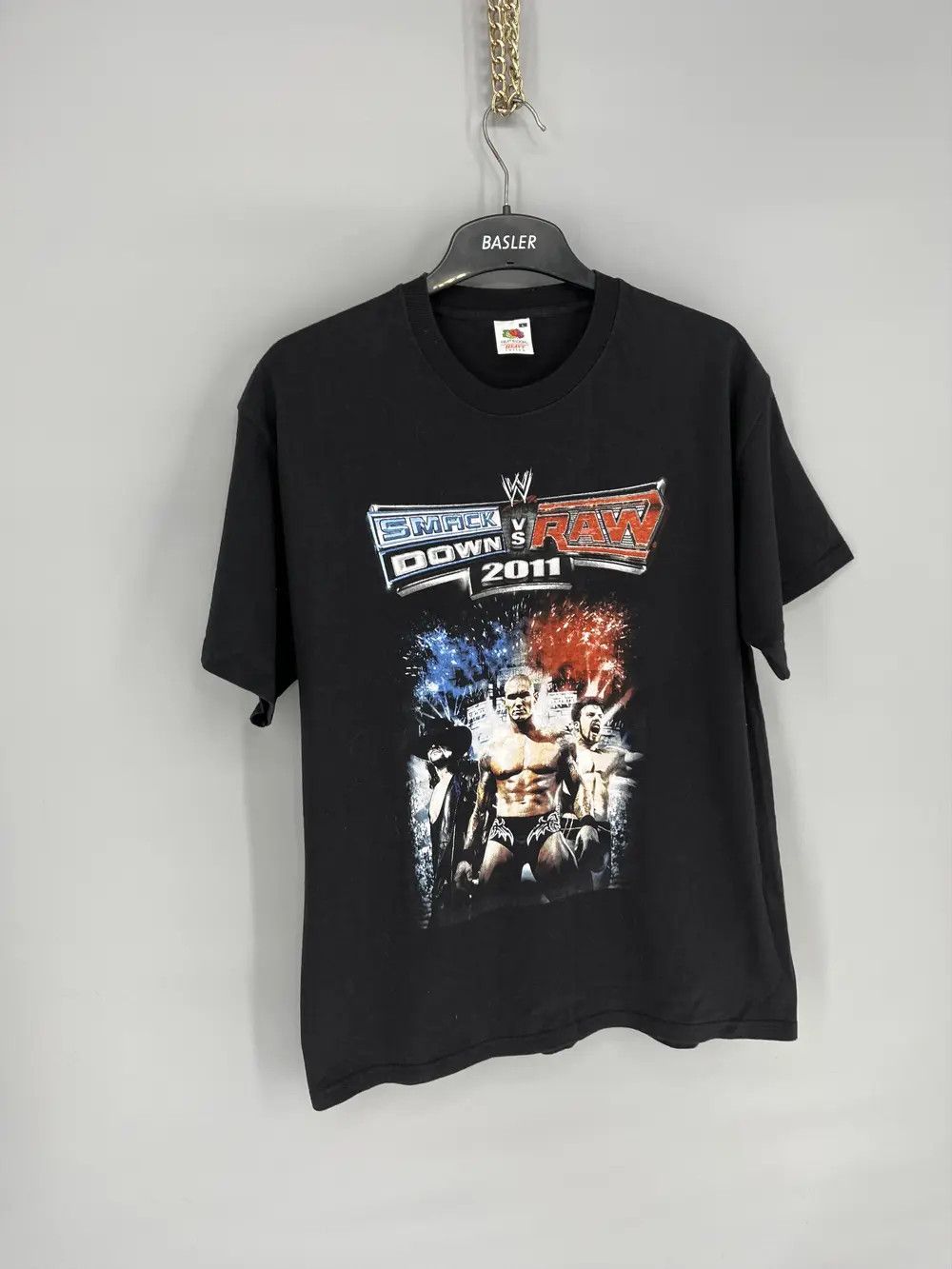 Vintage 2011 Wrestlemania Raw Vs Smack Down Black T-Shirt Size US L / EU 52-54 / 3 - 2 Thumbnail