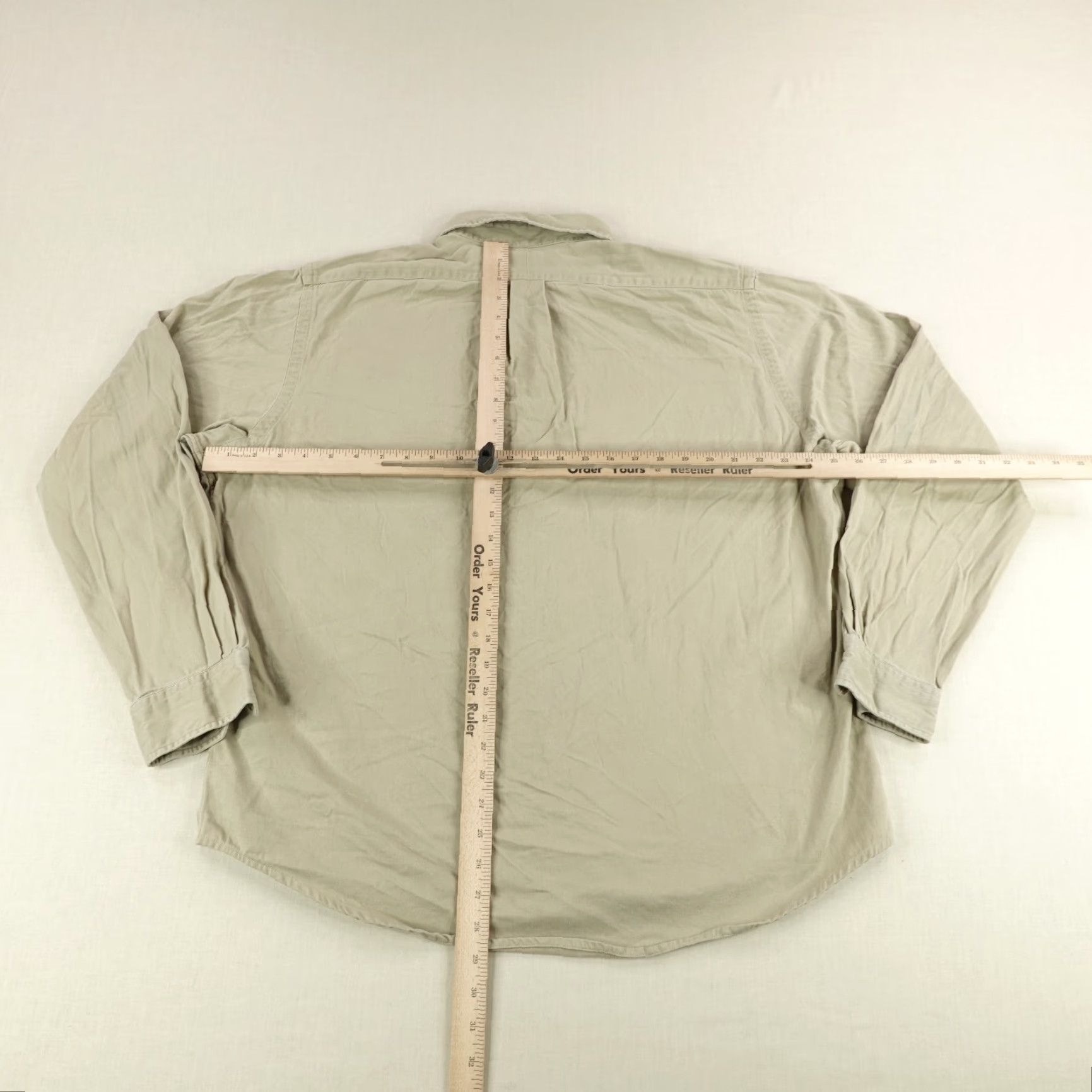 Ralph Lauren VINTAGE Ralph Lauren Shirt Mens XL Tan Twill Button-Up 90s Classic Outdoor Beige Cotton Twill Polo Logo Mens XL Size US XL / EU 56 / 4 - 7 Thumbnail