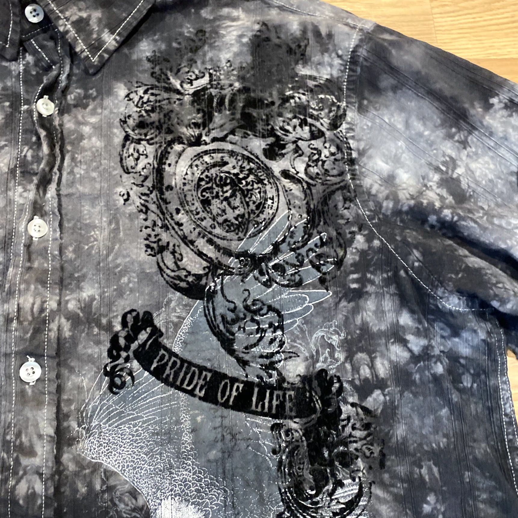Affliction VINTAGE Helix Affliction Style Goth Punk Emo Shirt Men XL Black Graphic Print Long Sleeve Button-Up Mens XL Size US XL / EU 56 / 4 - 2 Thumbnail