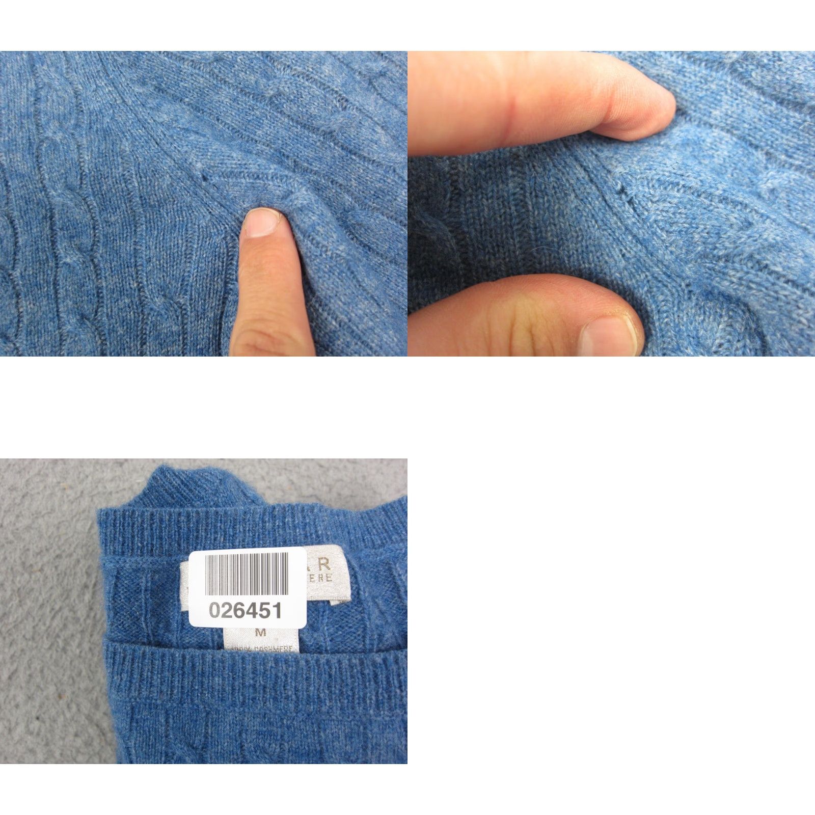 Vintage Kenar Sweater Womens Medium Blue 100% Cashmere Knit 2 Ply Vintage 90s Crew Neck Pullover Regular Knit Stylish Ladies - 90s Classic Cozy White? Size M / US 6-8 / IT 42-44 - 9 Thumbnail