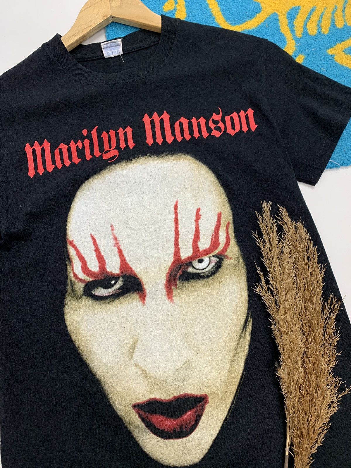 Band Tees × Marilyn Manson × Vintage Vintage Marilyn Manson Big Face Print T-Shirt Size S / US 4 / IT 40 - 2 Thumbnail