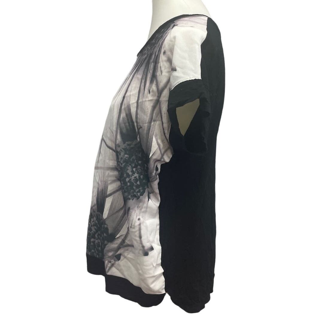 Apt. 9 Apt 9 Womens Large Graphic Short Sleeve Scoop Neck Blouse Size L / US 10 / IT 46 - 3 Thumbnail