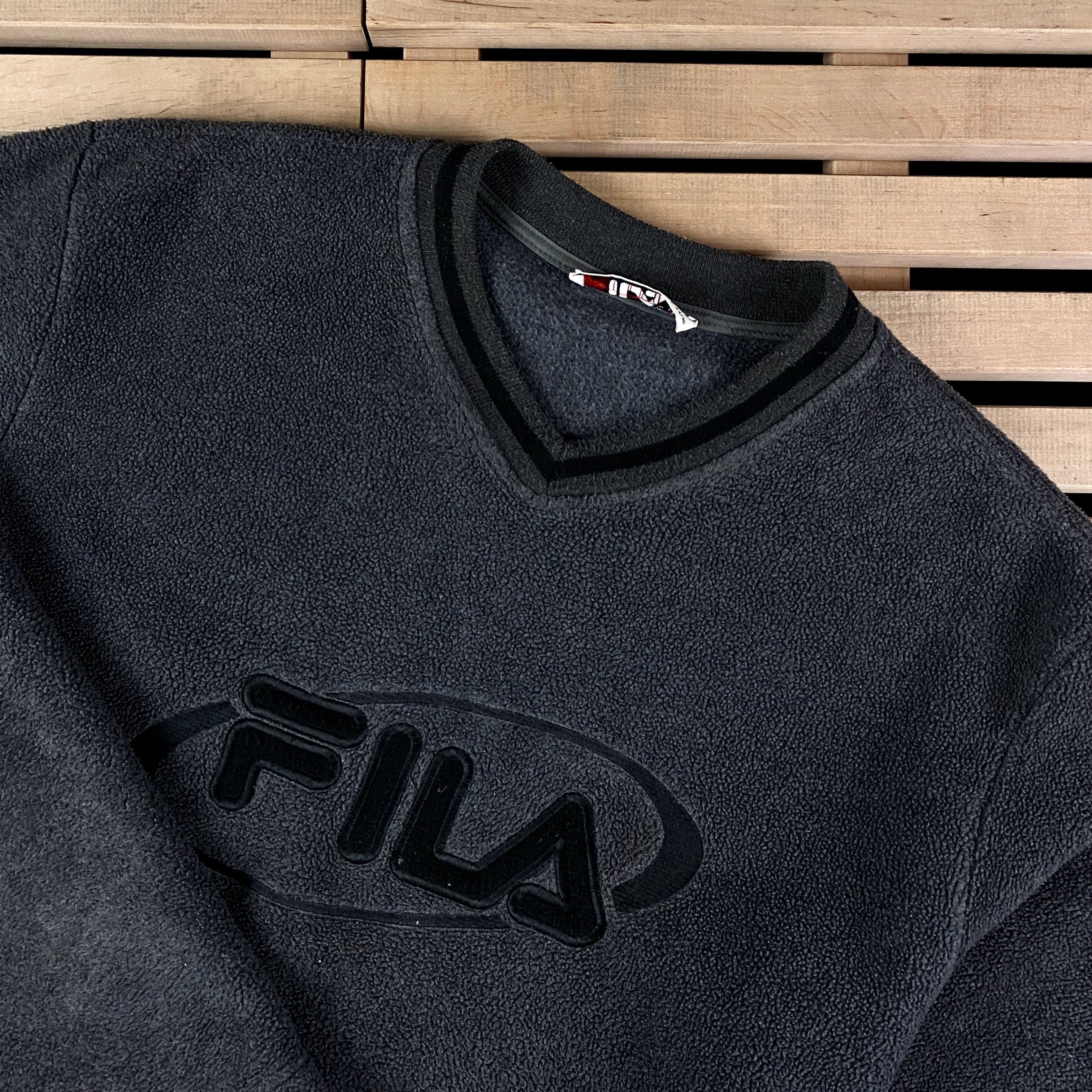 Fila × Vintage Mens Fleece Sweatshirt Fila V Neck Size L Size US L / EU 52-54 / 3 - 2 Thumbnail
