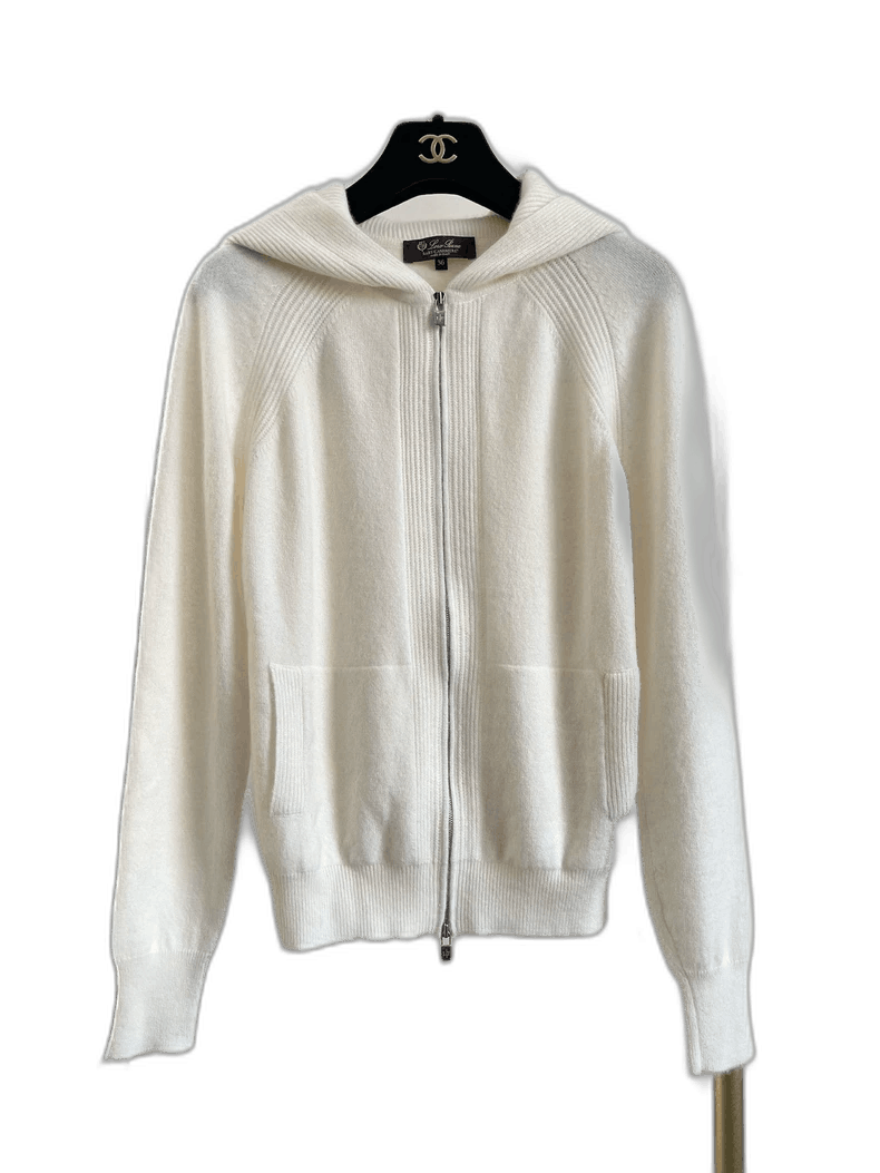 Loro Piana Loro Piana Merano White Cashmere Cardigan - dmc Size M / US 6-8 / IT 42-44 - 1 Thumbnail