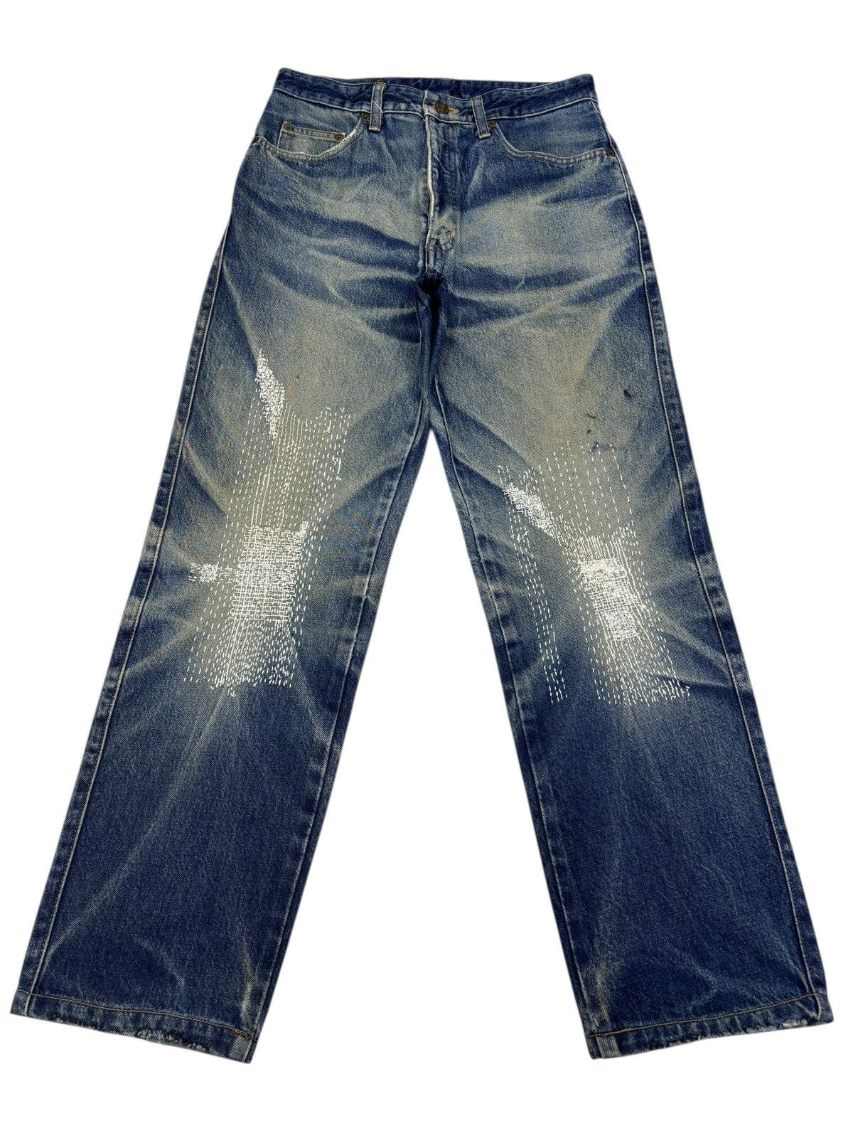 Kapital 🔥VINTAGE BOBSON JAPAN SASHIKO STITCH DENIM JEANS Size US 30 / EU 46 - 1 Thumbnail