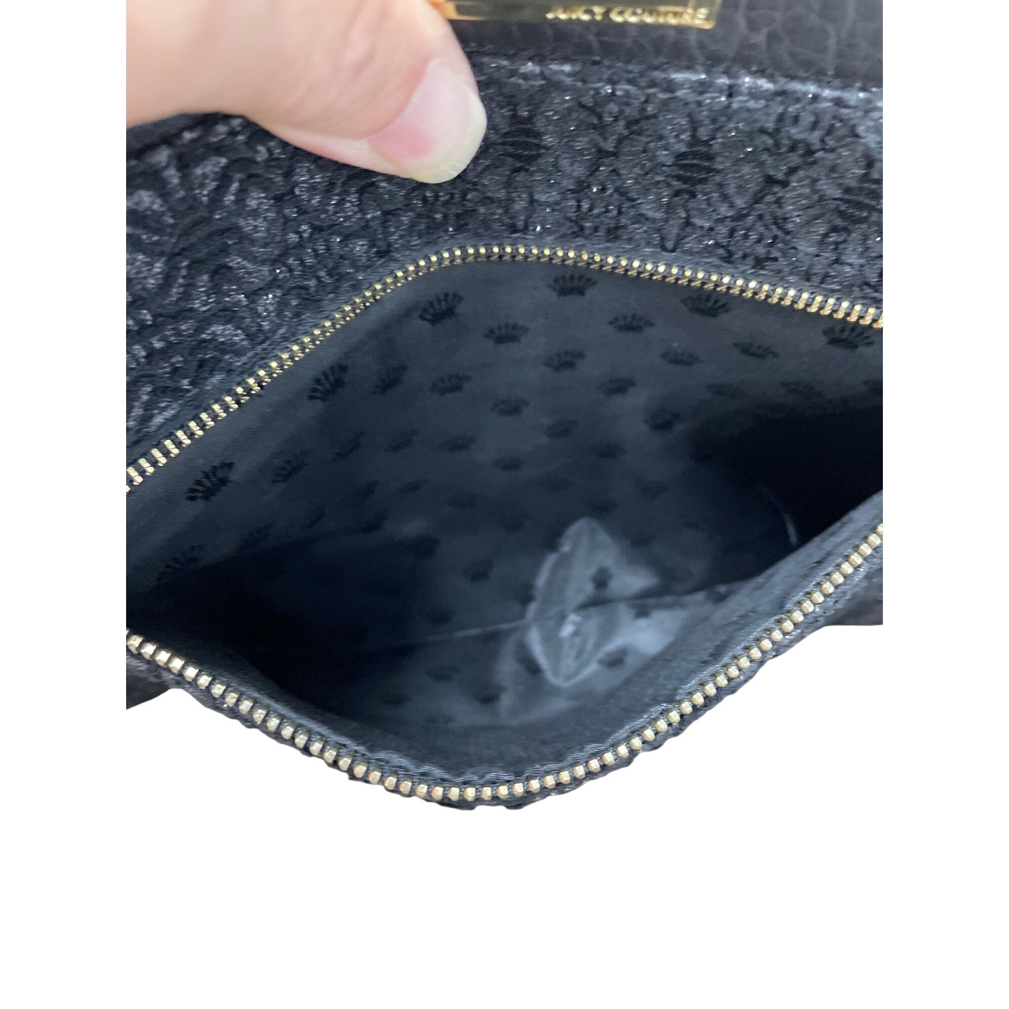 Juicy Couture Juicy Couture Wms Black Gold Pebbled faux leather Shoulder H Size ONE SIZE - 10 Thumbnail