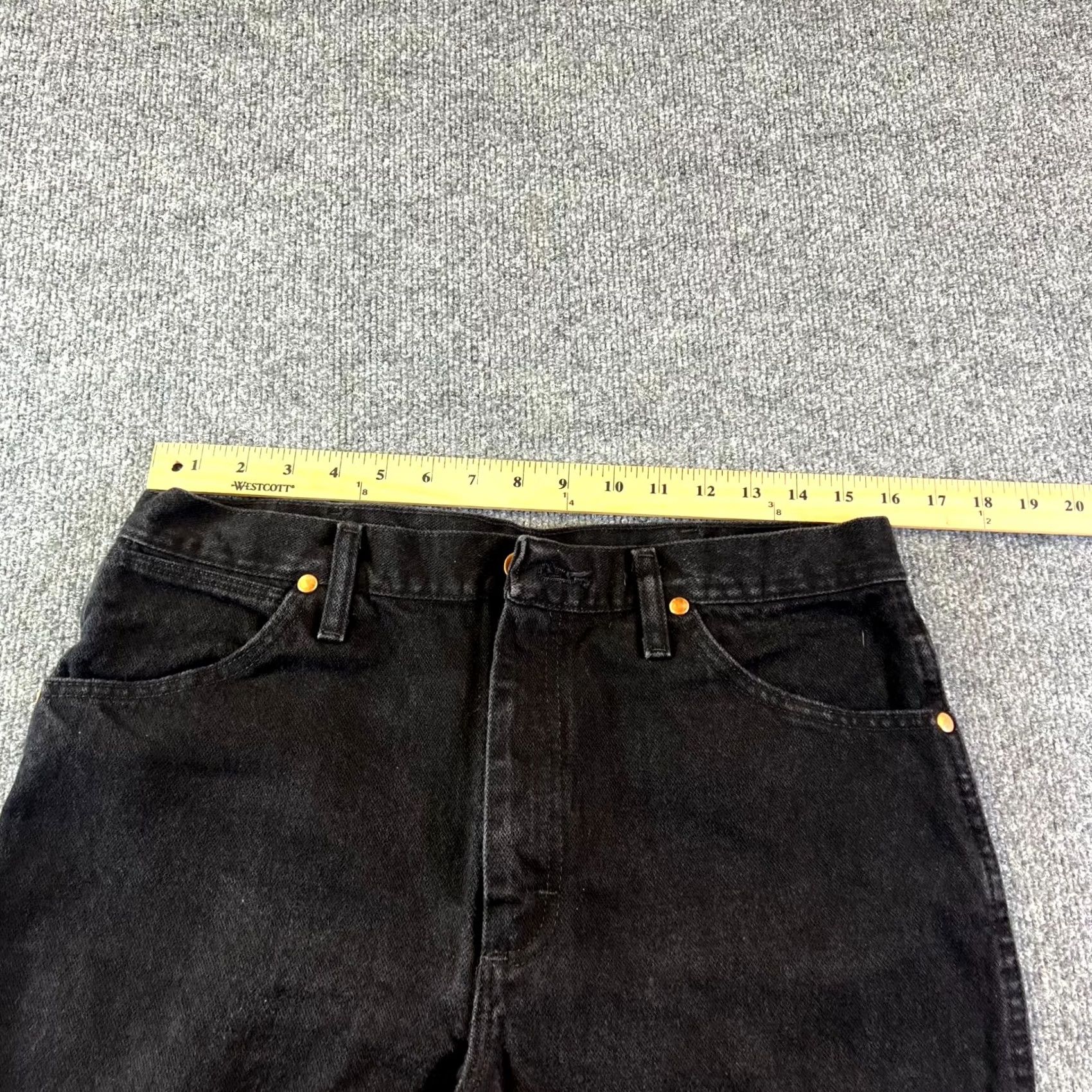 Wrangler Wrangler Cowboy Bootcut Jeans Mens 34x30 Black Denim 100% Cotton Slim Fit 5-Pocket Design Denim Jeans Size US 34 / EU 50 - 3 Thumbnail