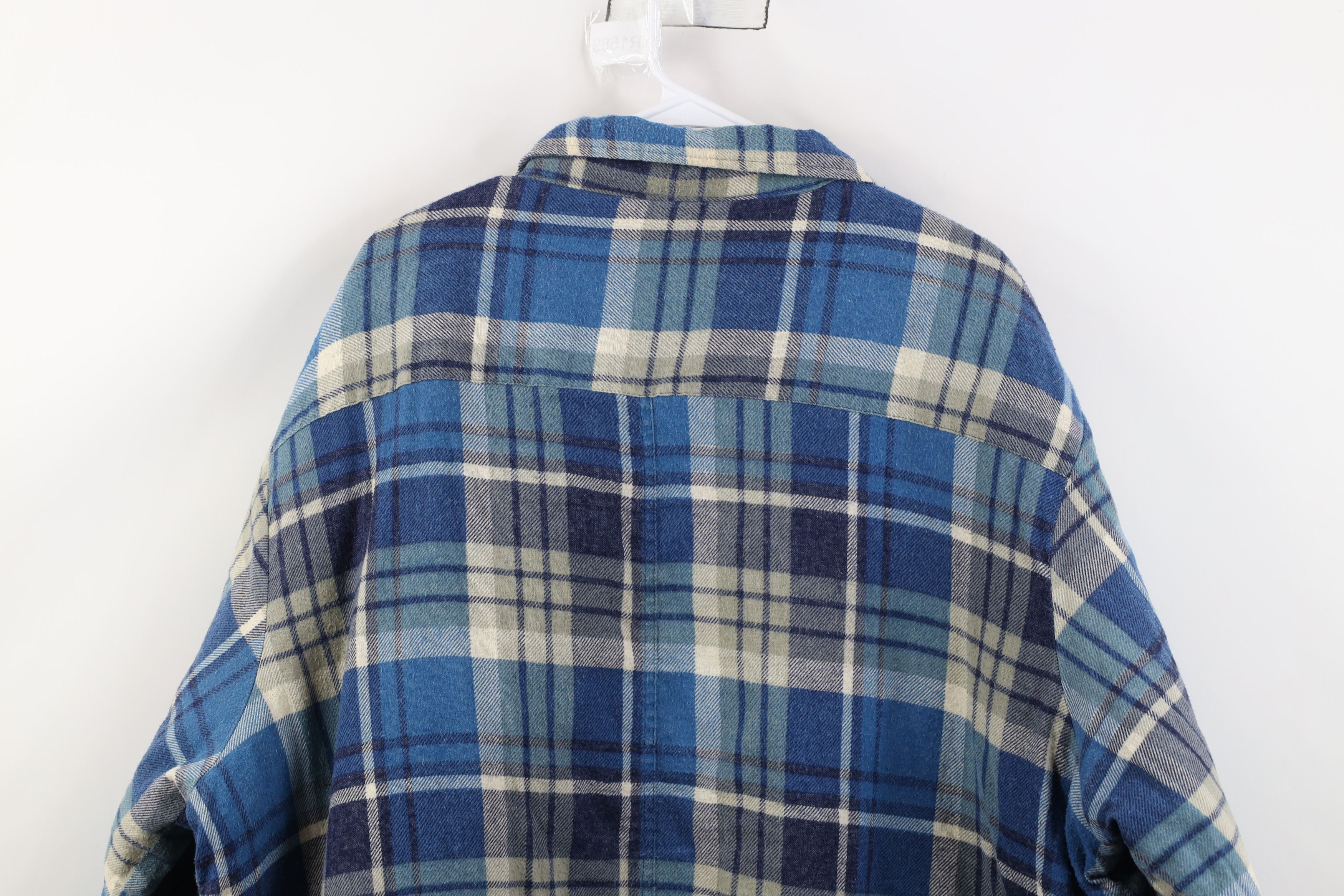 Vintage Vintage 90s Streetwear Flannel Full Zip Shirt Jacket Plaid Size US XXL / EU 58 / 5 - 14 Thumbnail