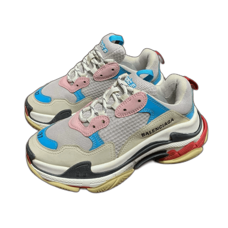 Balenciaga Triple S Sneakers in Blue and Pink