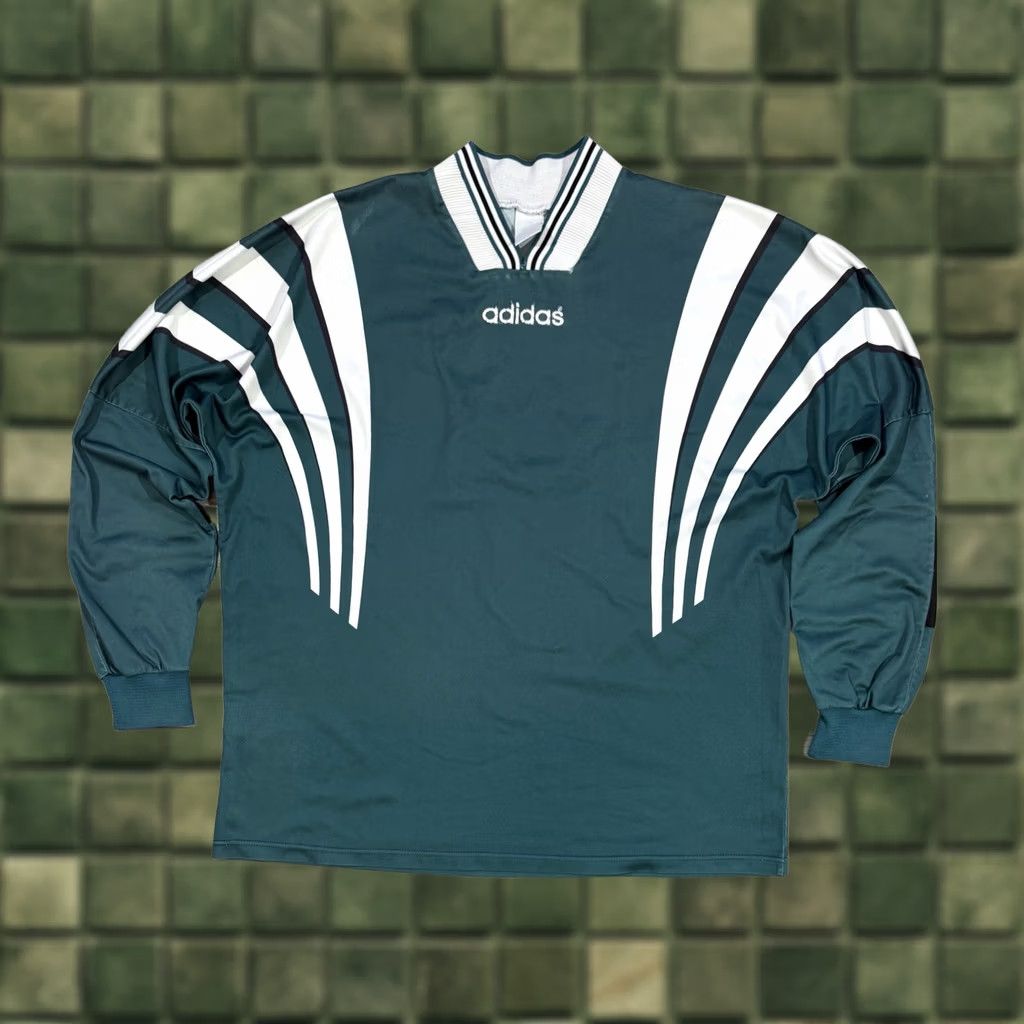 Adidas Adidas Jersey Shirt Long Sleeve Soccer XL White Green Men Size US XL / EU 56 / 4 - 1 Thumbnail