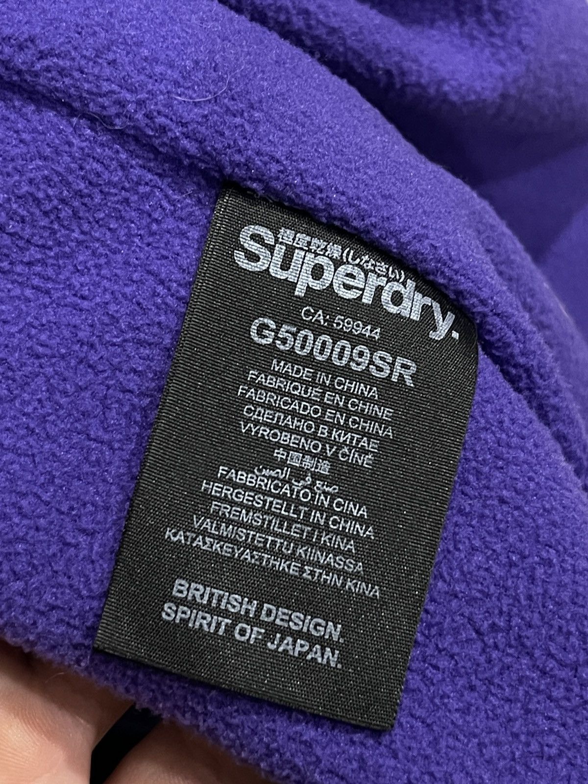 Superdry Superdry Arctic Windcheater Jacket Zip Purple Fleece Lined Size XL / US 12-14 / IT 48-50 - 6 Thumbnail