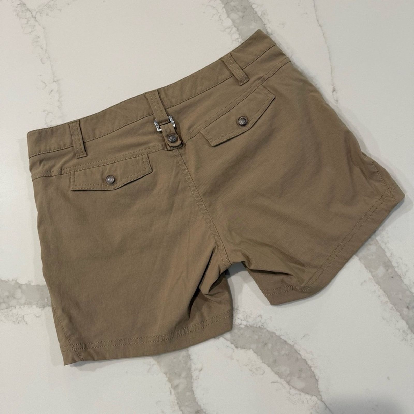 Athleta Athleta Dipper Hiking Shorts Women’s 10 Khaki/Tan Mid Rise Size 32" / US 10 / IT 46 - 5 Thumbnail