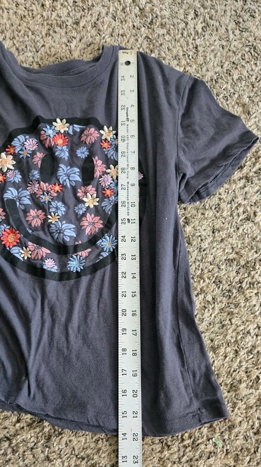 Other Freeze Embroidered Gray Floral Smiley Face Crew Neck Pullove Size XS / US 0-2 / IT 36-38 - 9 Thumbnail