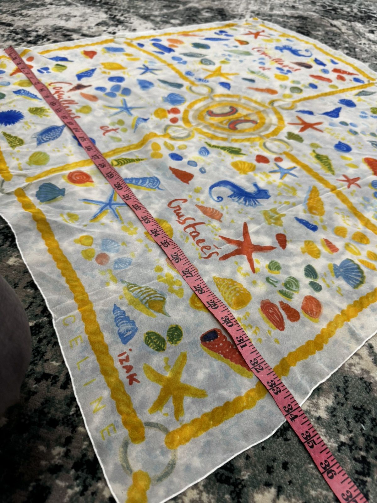 Celine CELINE IZAK ZENOU COQUILLAGES ET CRESTACES SILK SCARF Size ONE SIZE - 9 Thumbnail