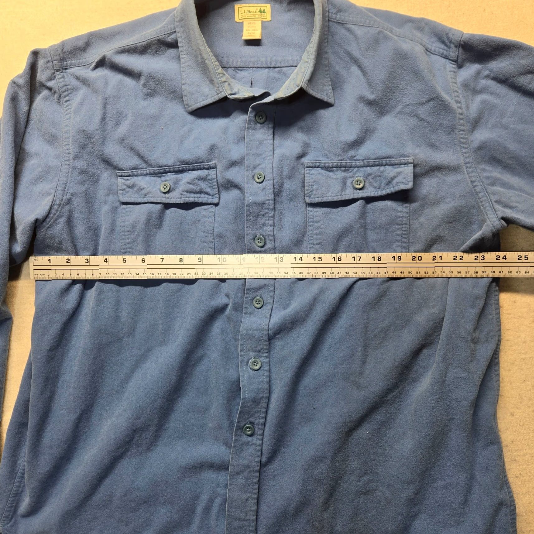 Vintage VINTAGE L.L. Bean Button-Up Shirt Solid Blue Heavy Flannel Long Sleeve Men’s 2XL XXL Regular Size US XXL / EU 58 / 5 - 4 Thumbnail