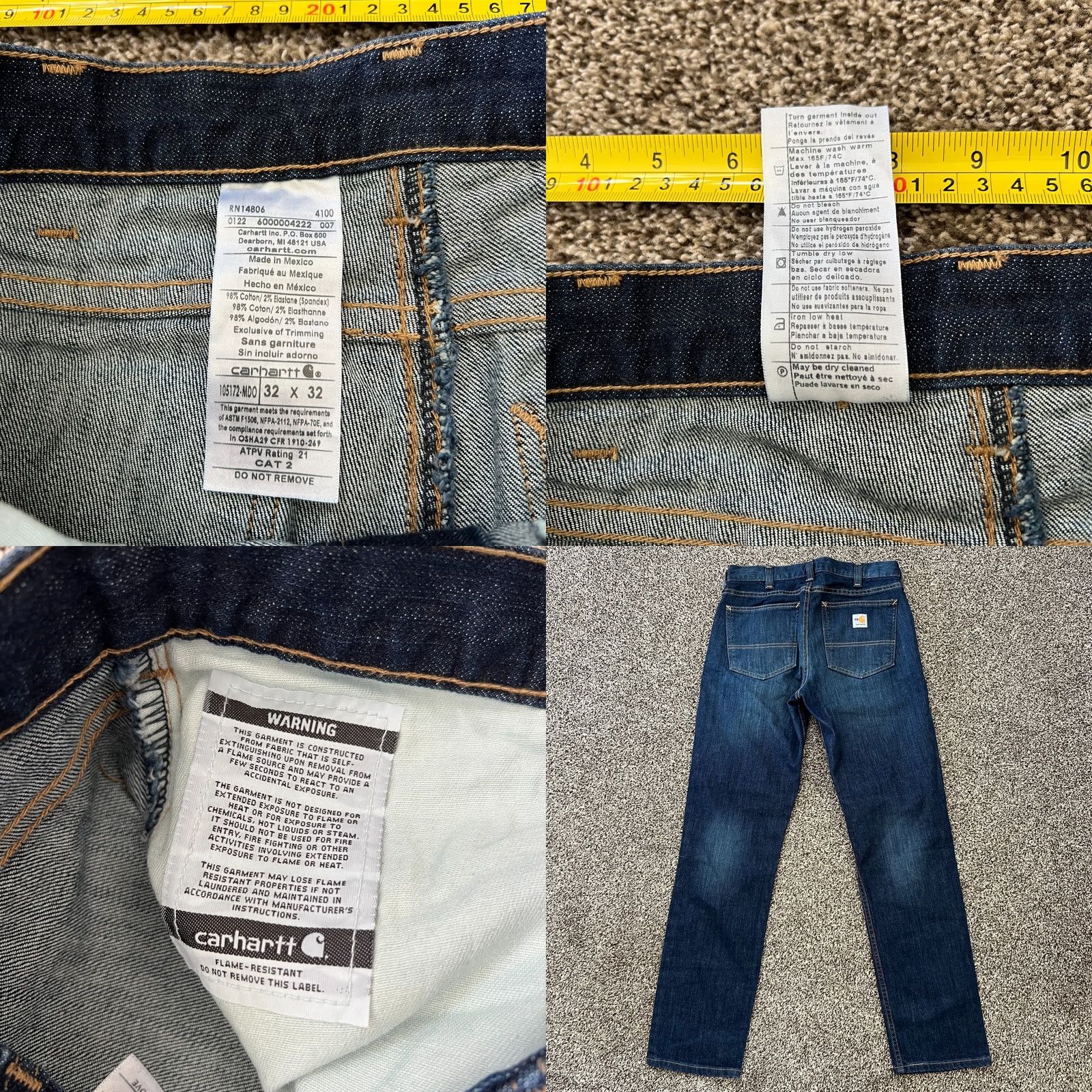 Carhartt Carhartt Flame Resistant Rugged Flex Blue Jeans Relaxed Fit 32x32 Workwear Size US 32 / EU 48 - 8 Thumbnail