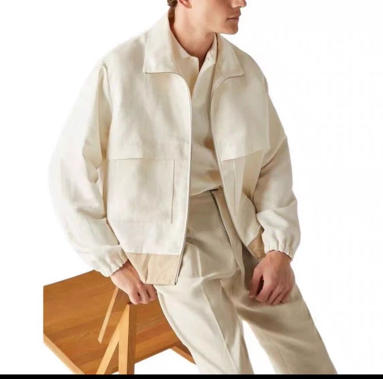 Loro Piana LORO PIANA Solid color zipper stand collar long sleeve jac Size US S / EU 44-46 / 1 - 3 Thumbnail