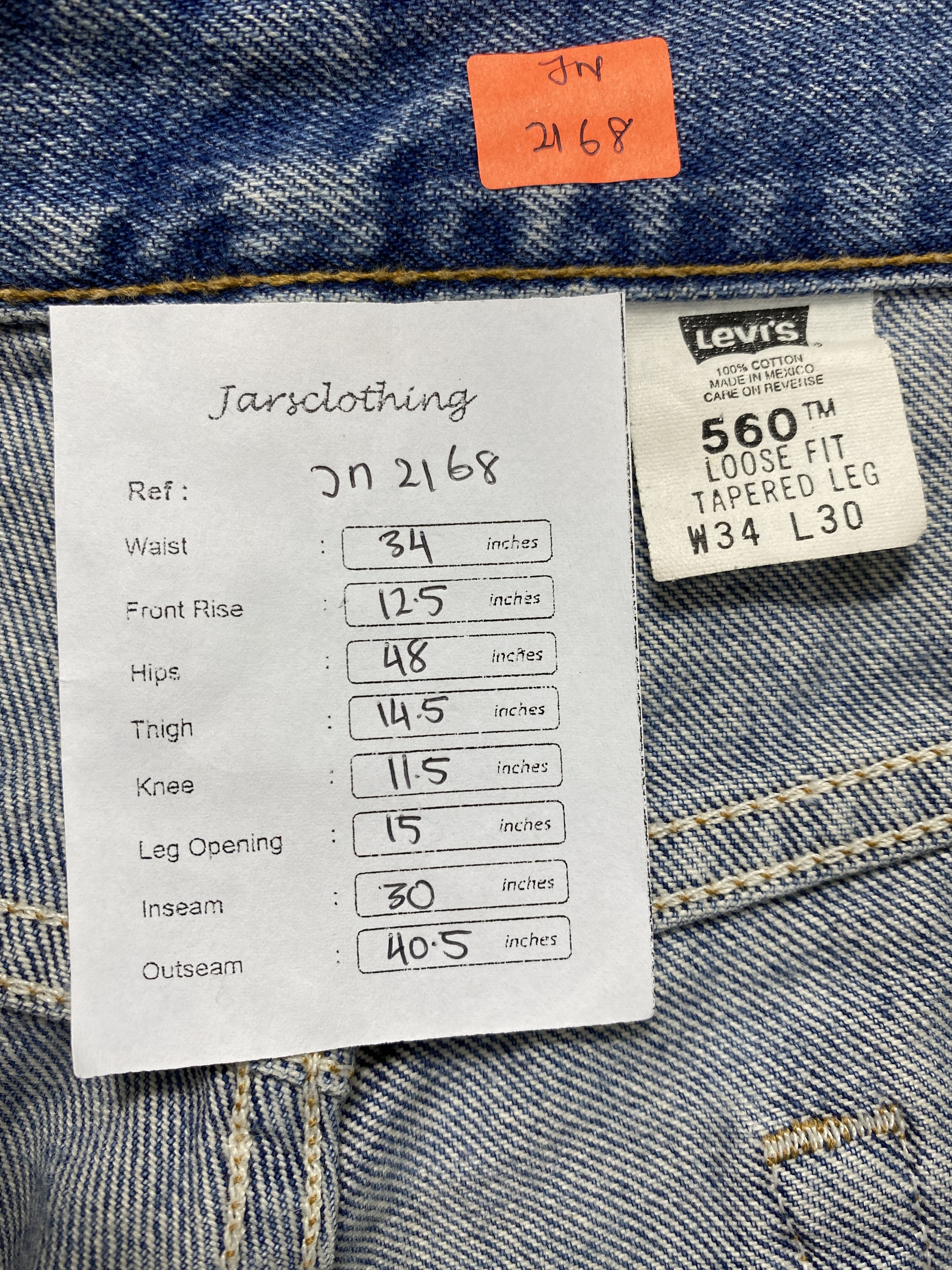 Levi's Dirty Blue Vintage Levi's 560 Jeans 34x30 Denim -JN2168 Size US 34 / EU 50 - 8 Thumbnail