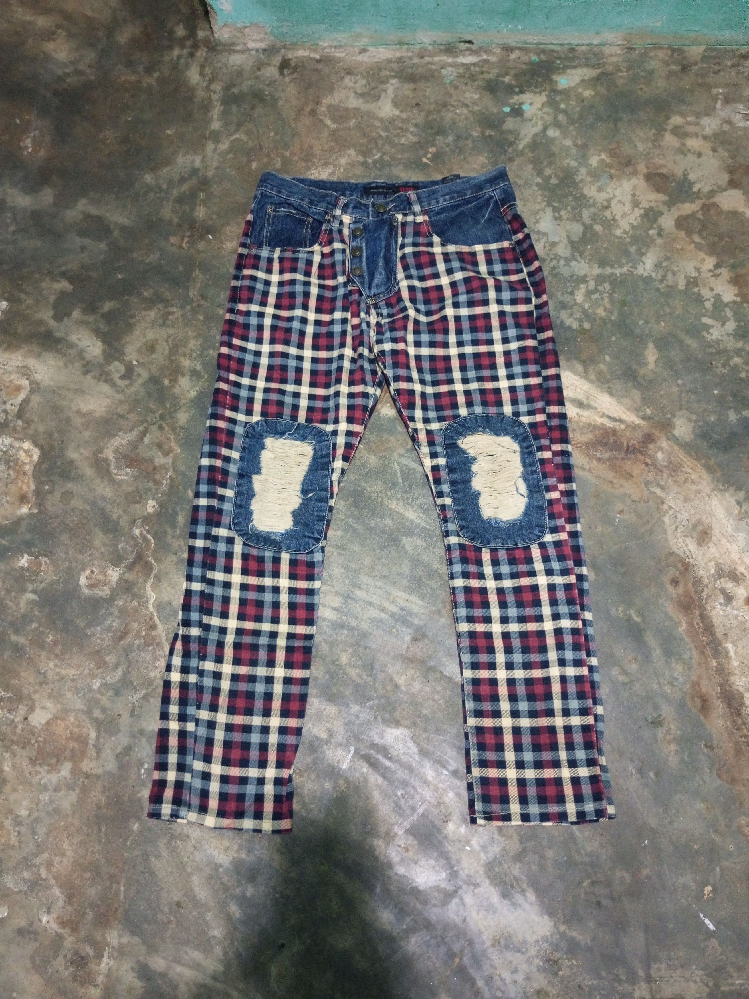 image of Archival Clothing x Ildf Vintage Ildf Denim Punk Patchwork Item, Men's (Size 32)