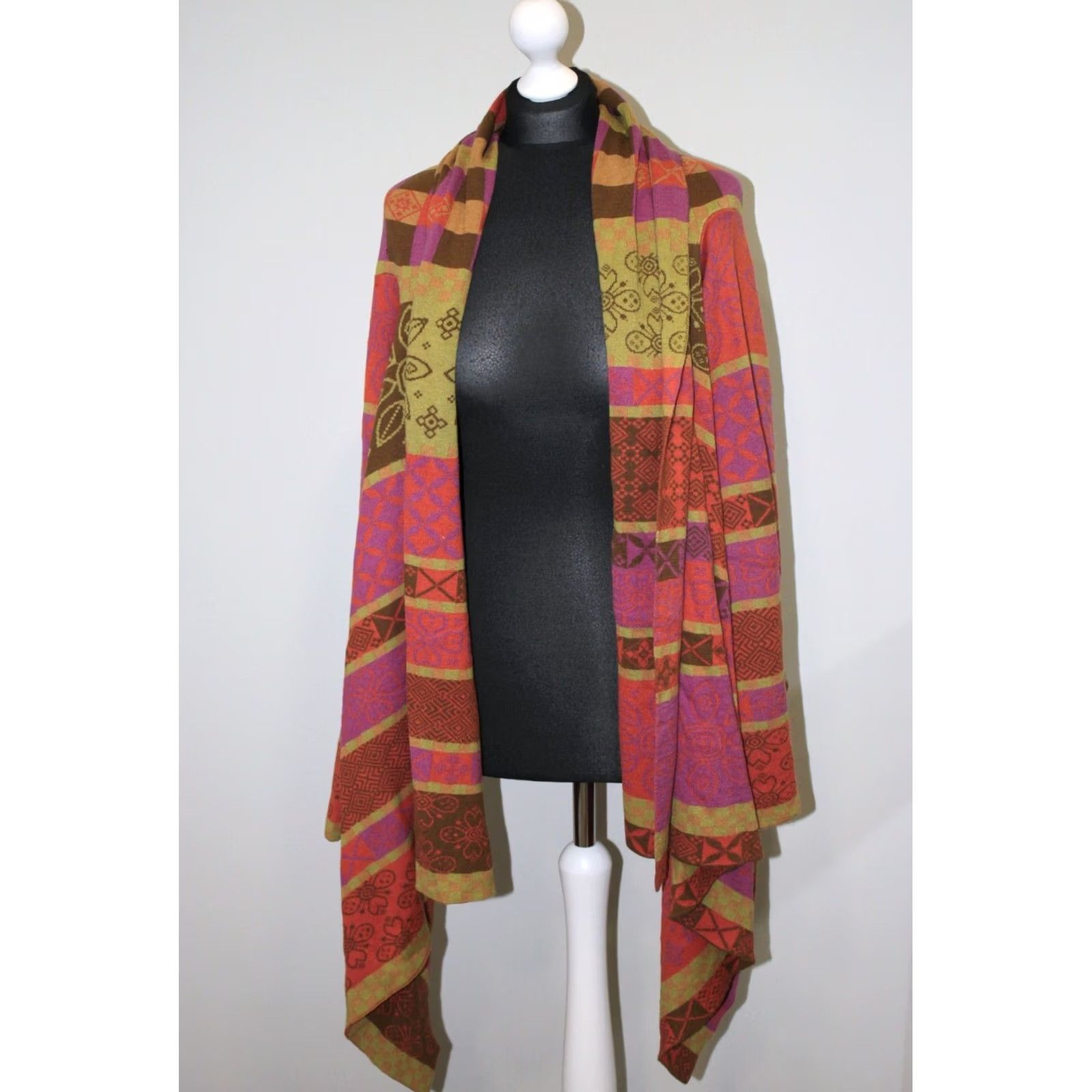 Vintage Gudrun Sjoden Cardigan Jumper Silk Wool Multicoloured L/XL Womens Defects Size L / US 10 / IT 46 - 4 Thumbnail
