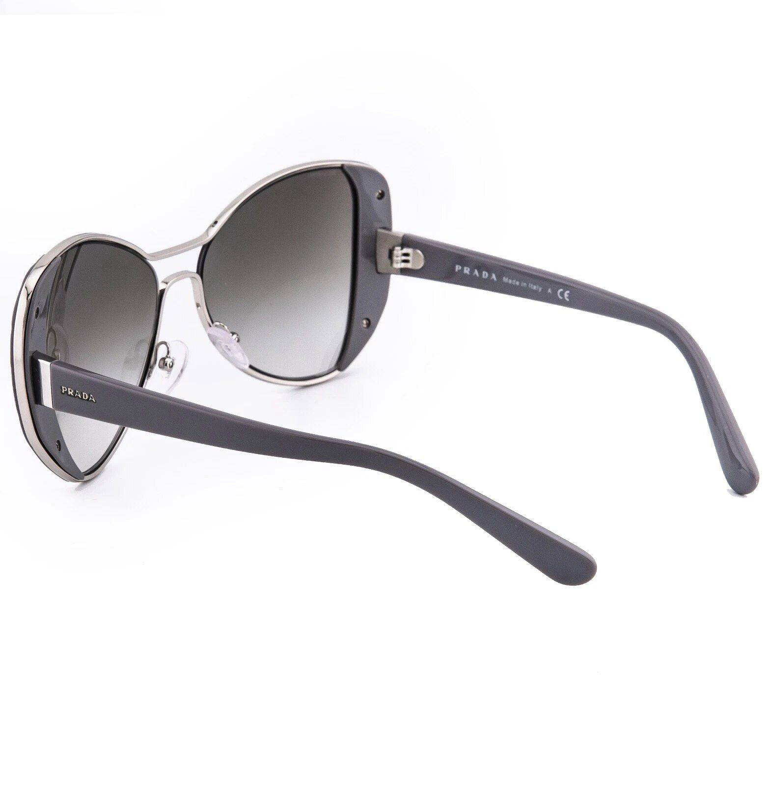 Prada PRADA PR60SS 60S MOD Geometric Gray Silver Metal Sunglasses Size ONE SIZE - 3 Thumbnail