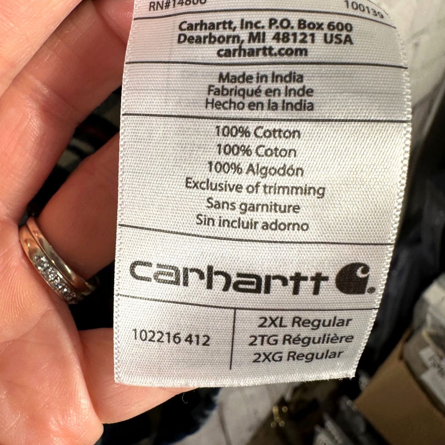 Carhartt Carhartt Shirt Mens 2XL Plaid Flannel Navy Blue Heavyweight Cotton Button-Up Chest Pockets Classic Workwear Casual Size US XXL / EU 58 / 5 - 5 Thumbnail