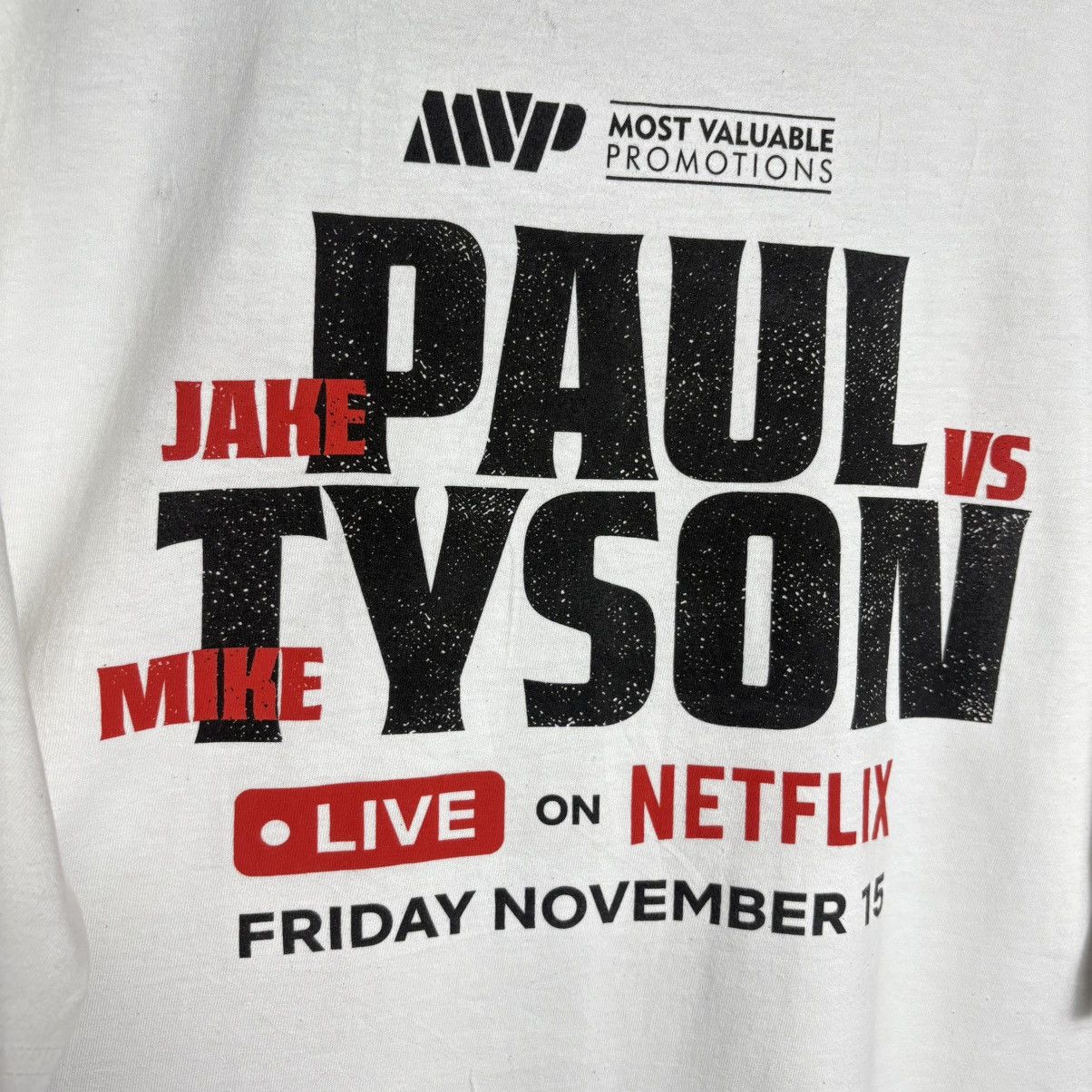 Vintage Mike Tyson Vs Jake Paul Boxing Netflix Promo Graphic T-Shirt Size US XL / EU 56 / 4 - 4 Thumbnail