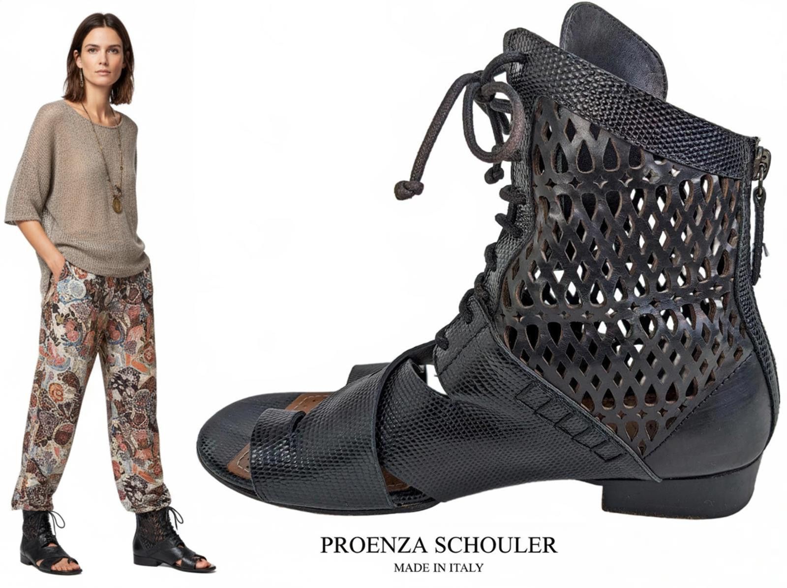 Proenza Schouler Italy Women Gladiator Sandals Leather 6.5