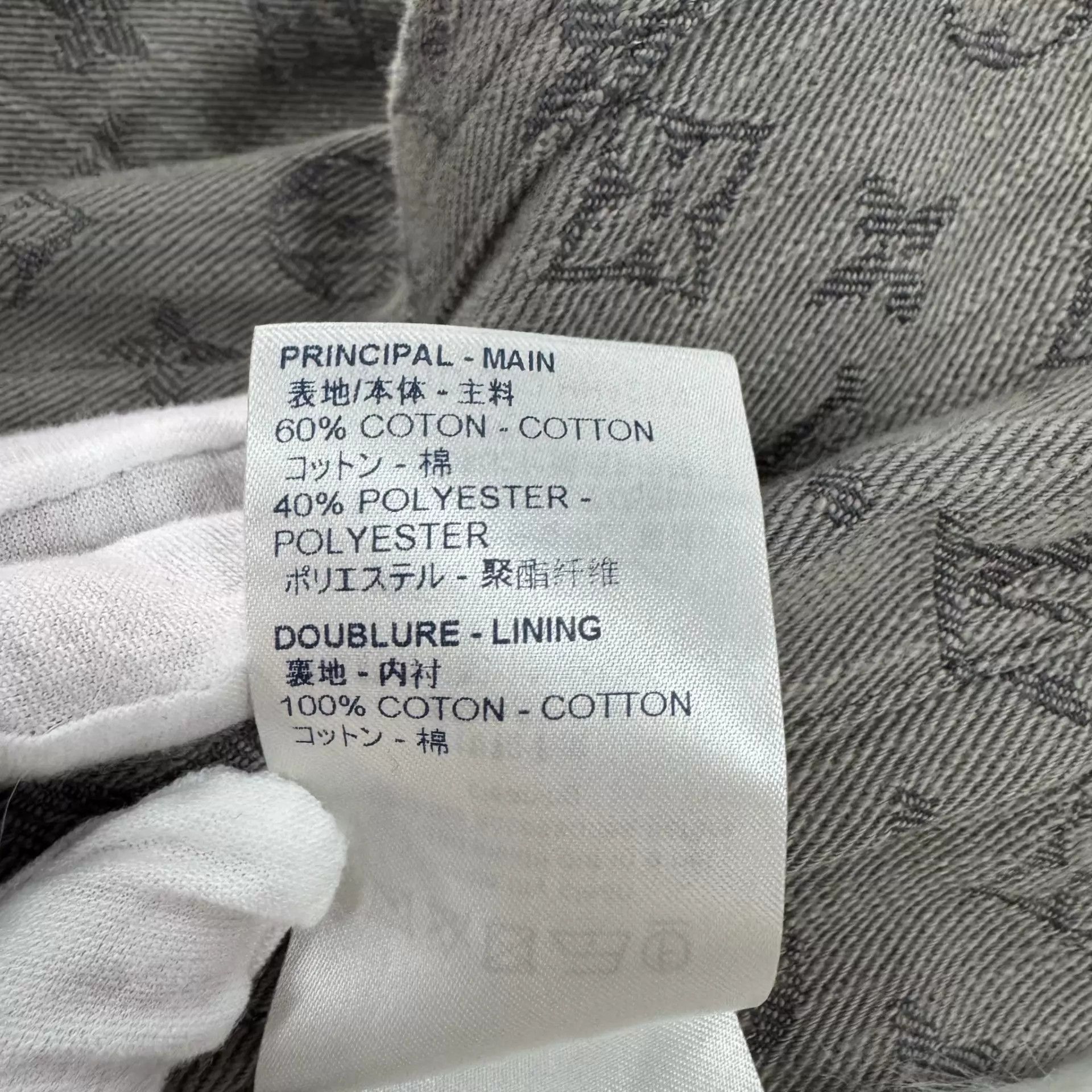 Louis Vuitton LV All-Over Print Denim Jacket Gray 48 Size US M / EU 48-50 / 2 - 8 Thumbnail