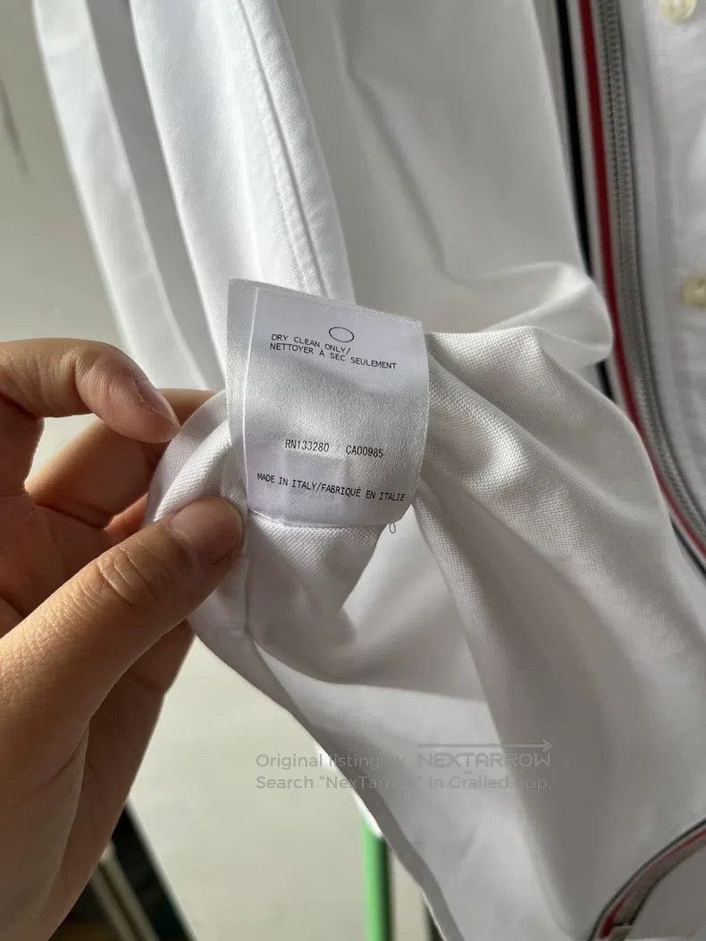 Thom Browne Thom Browne Oxford Cloth Zip-Up Red and Blue Striped Shirt Size US S / EU 44-46 / 1 - 6 Thumbnail