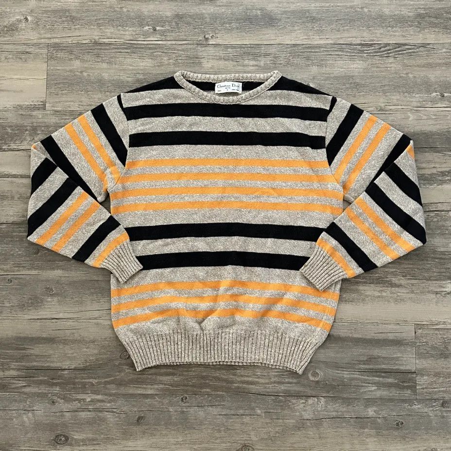 Christian Dior Monsieur Vintage Christian Dior Knite Striped Sweater Size Large Size US L / EU 52-54 / 3 - 1 Thumbnail