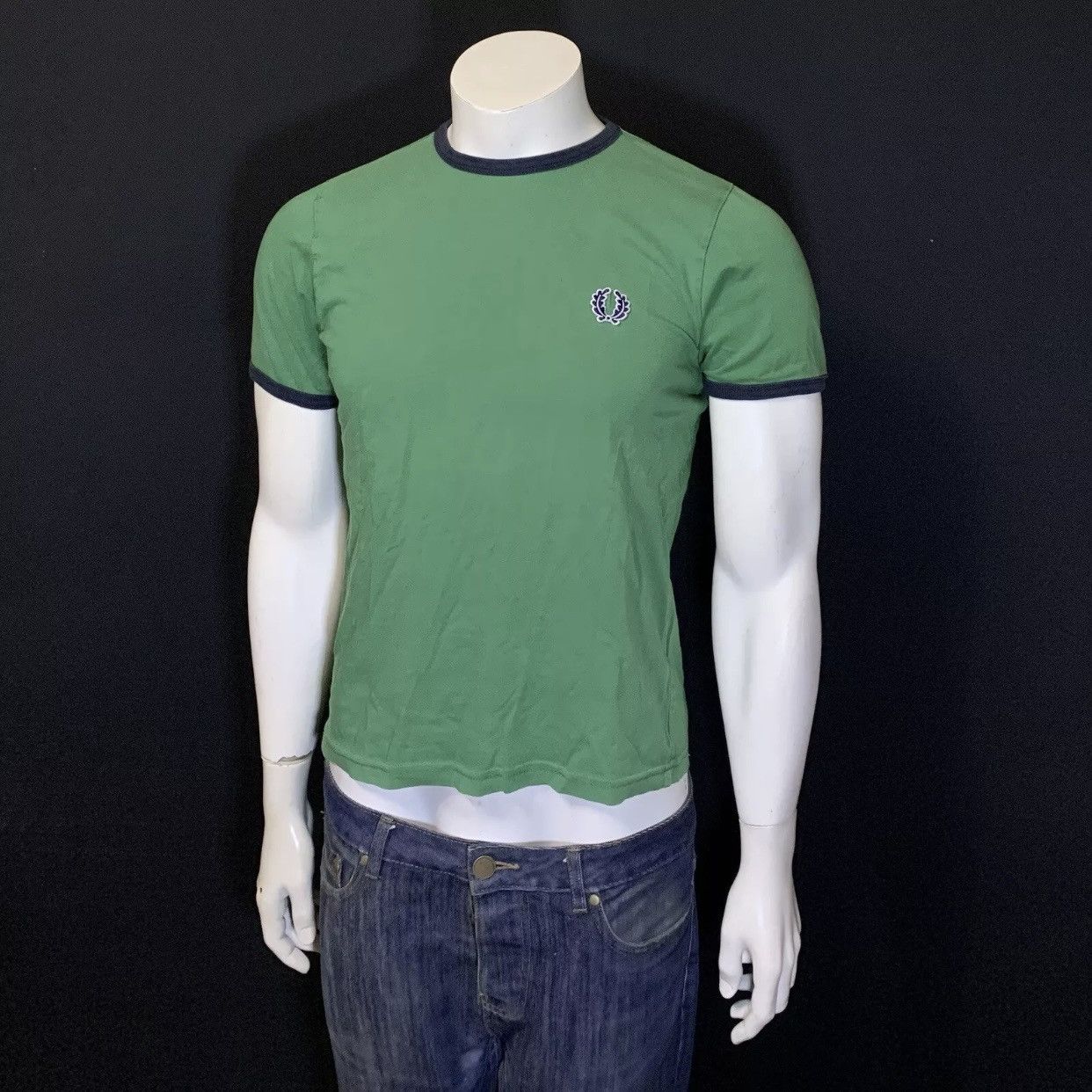 Fred Perry × Vintage 80s 90s Vintage Fred Perry T Shirt Skins Mod Casuals Green Size US S / EU 44-46 / 1 - 1 Thumbnail