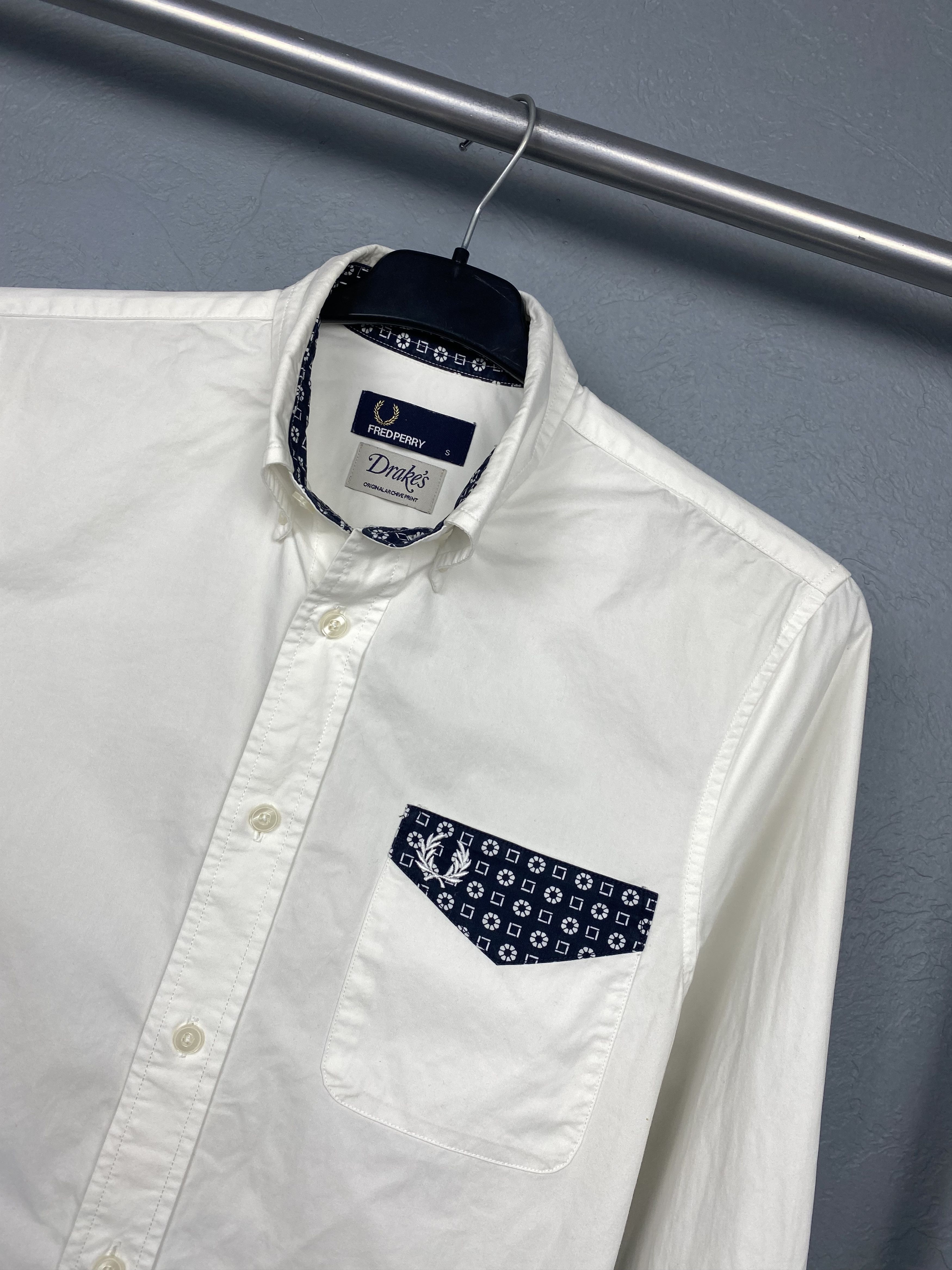 Drake's × Fred Perry Fred Perry x Drakes Vintage Mens Long Sleeve Shirt Size US S / EU 44-46 / 1 - 2 Thumbnail