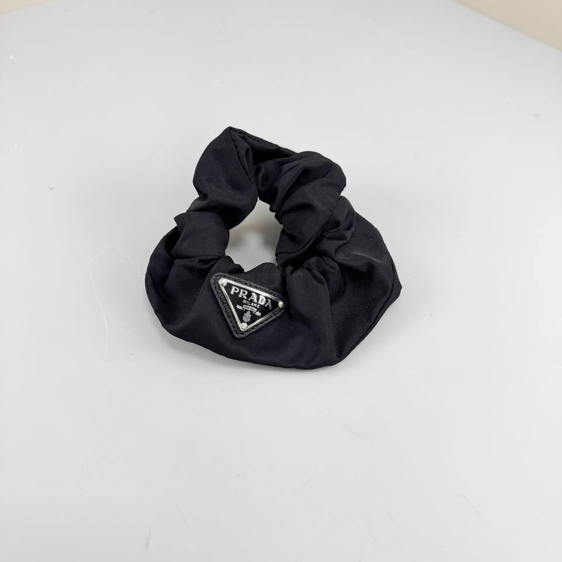Prada Prada Triangle Logo Nylon Hair Tie Onesize New Size ONE SIZE - 1 Thumbnail