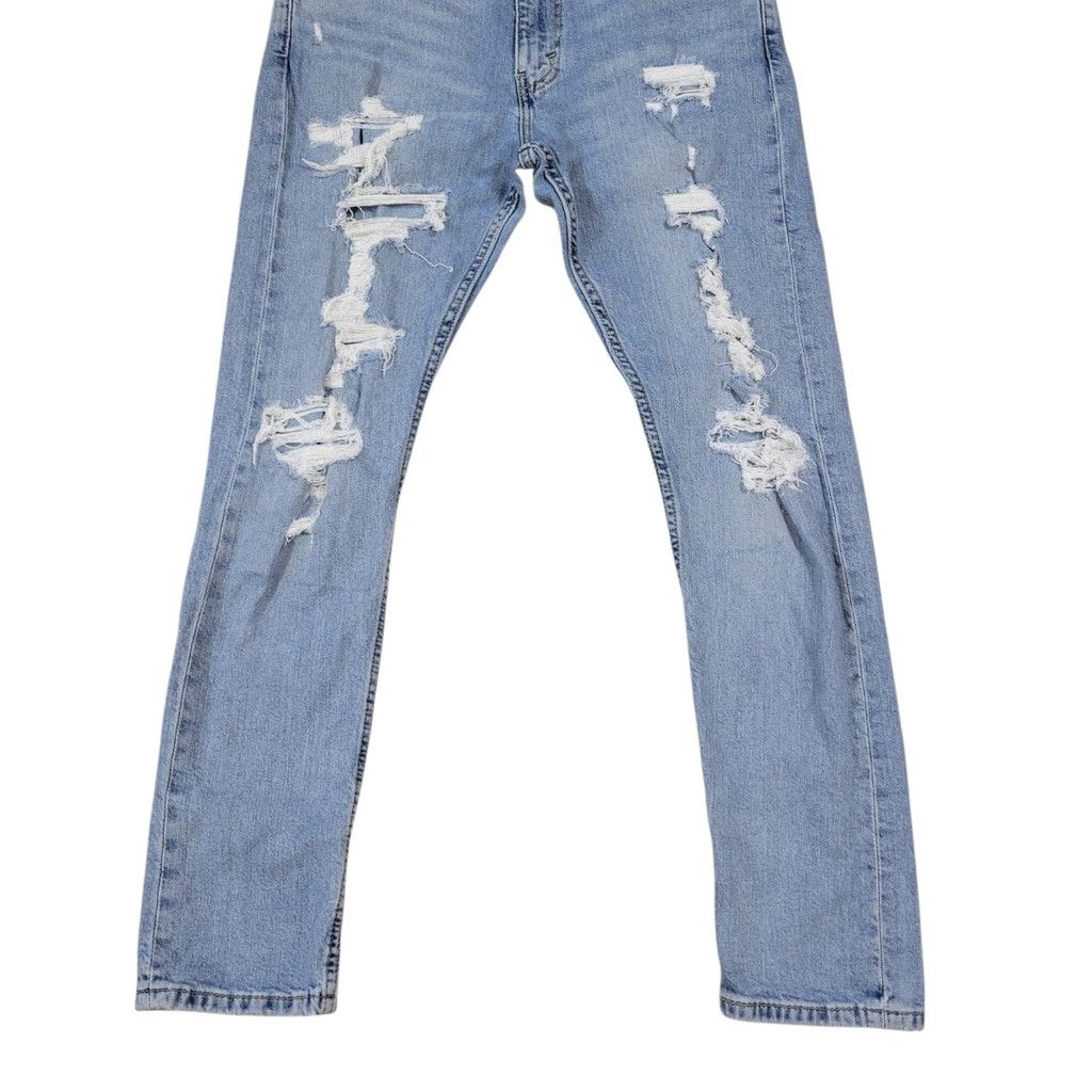 Levi's Levi's 512 Straight Slim Distressed Blue Zip-Fly Cotton Size US 34 / EU 50 - 4 Thumbnail