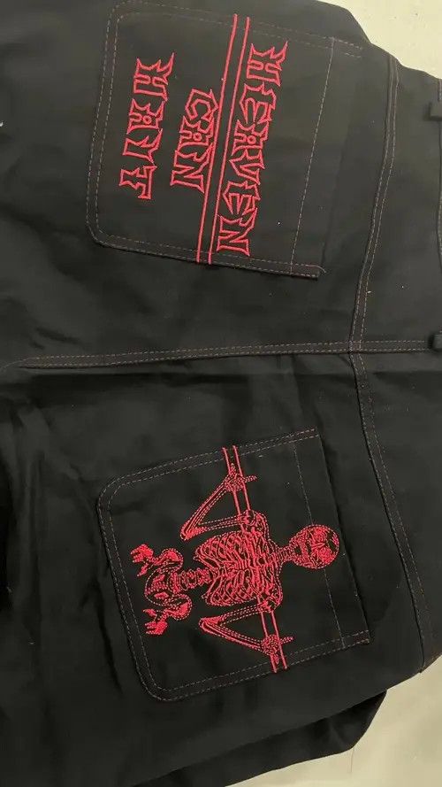 Japanese Brand Retro Y2K jeans skeleton straight Trousers Wide Leg Size US 34 / EU 50 - 5 Thumbnail