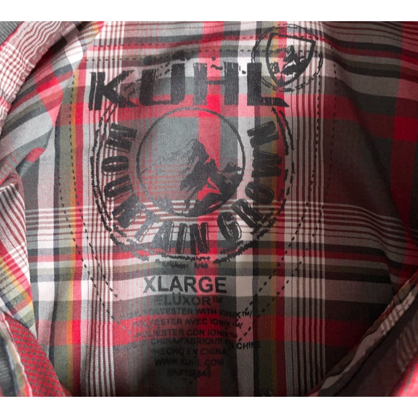 Vintage Kuhl Shirt Short Sleeve Men's XL Dark Red Check Polyester Hiking Button-Up Casual Outdoor Size US XL / EU 56 / 4 - 3 Thumbnail