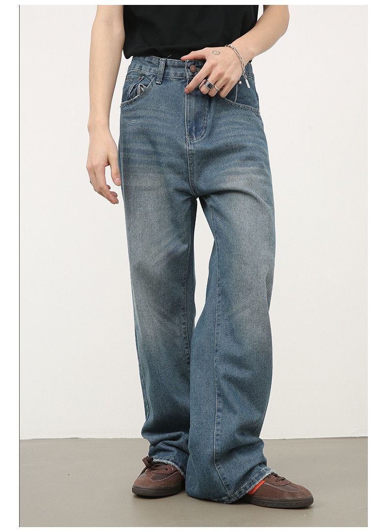 Japanese Brand × Jean Men's retro washed all-match loose straight jeans Size US 32 / EU 48 - 4 Thumbnail