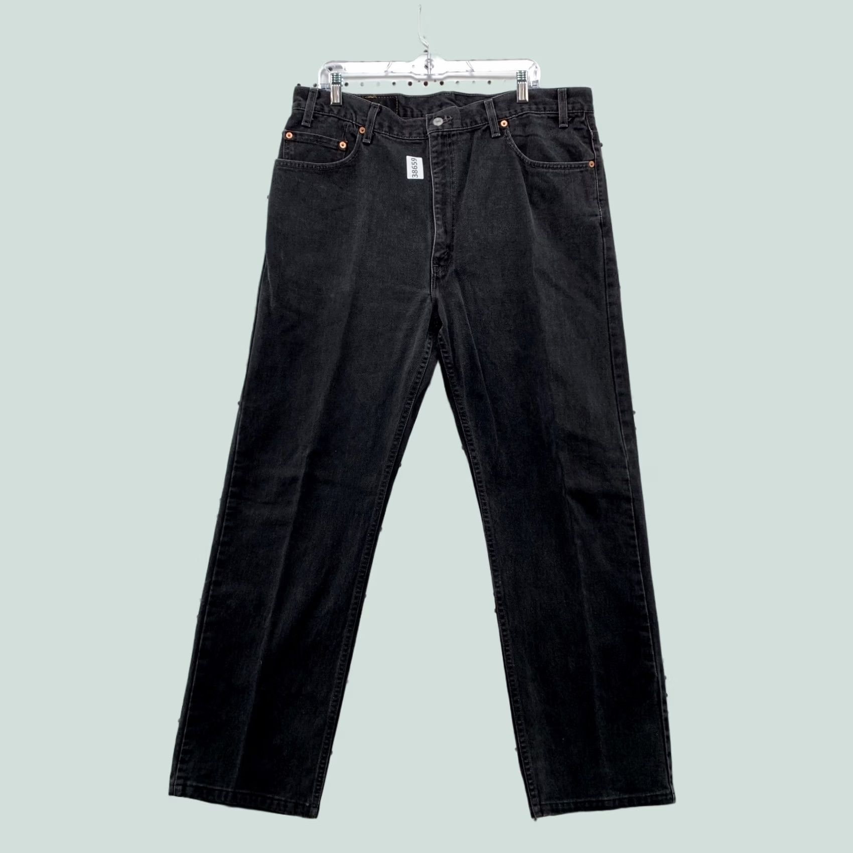 Levi's VINTAGE Levi's 505 Black Denim Jeans Size 40x32 FIts 38x31 Faded Straight Men Jeans 90s Levi's 500 Series Size US 40 / EU 56 - 1 Thumbnail
