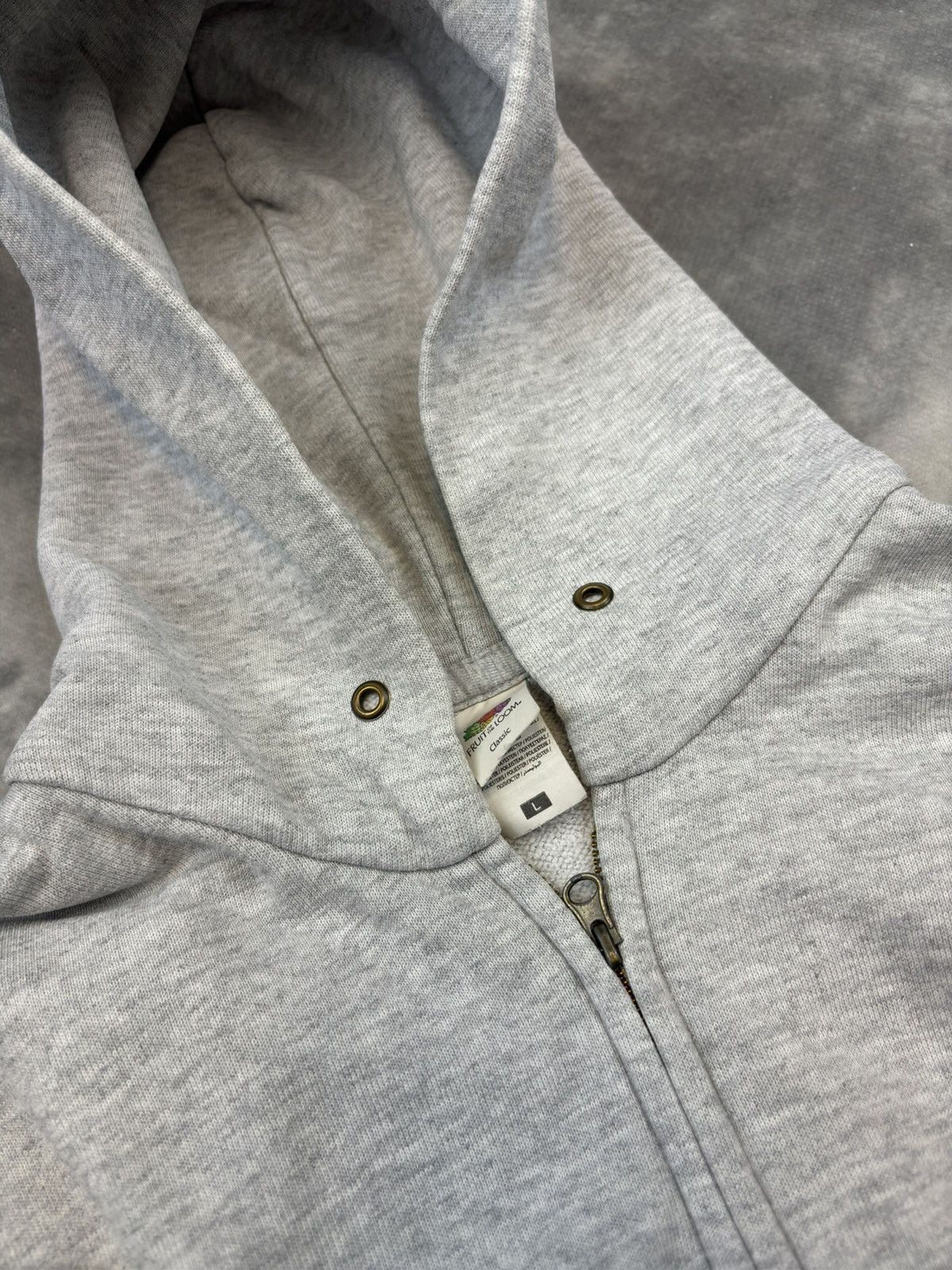 Fruit Of The Loom × Vintage 💎 90's Vintage FOTL Basic Blank Grey Boxy Hoodie Kanie West Size US L / EU 52-54 / 3 - 2 Thumbnail