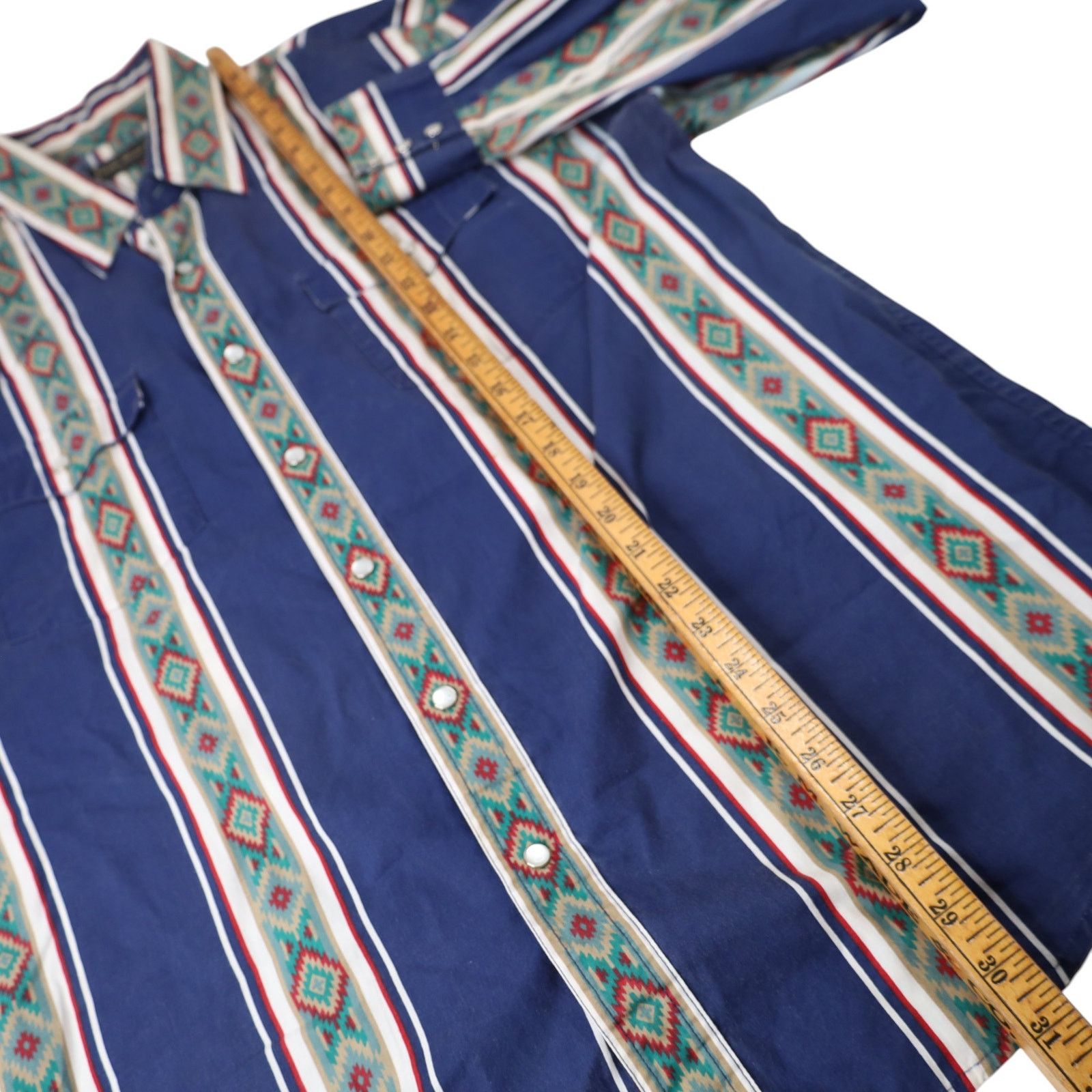 Vintage VTG High Noon Vertical Aztec Striped Pearl Snap Shirt Size US L / EU 52-54 / 3 - 8 Thumbnail