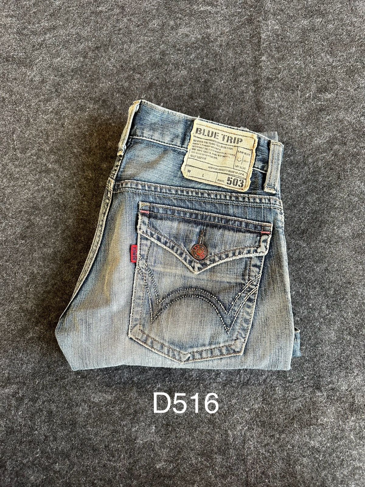 14th Addiction Edwin Blue Trip 5001 Patches Flare Vintage Denim D516 Size US 28 / EU 44 - 18 Thumbnail
