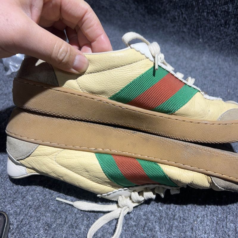 Gucci Gucci G74 Web Leather Low-top Sneakers for Men Size US 8 / EU 41 - 6 Thumbnail